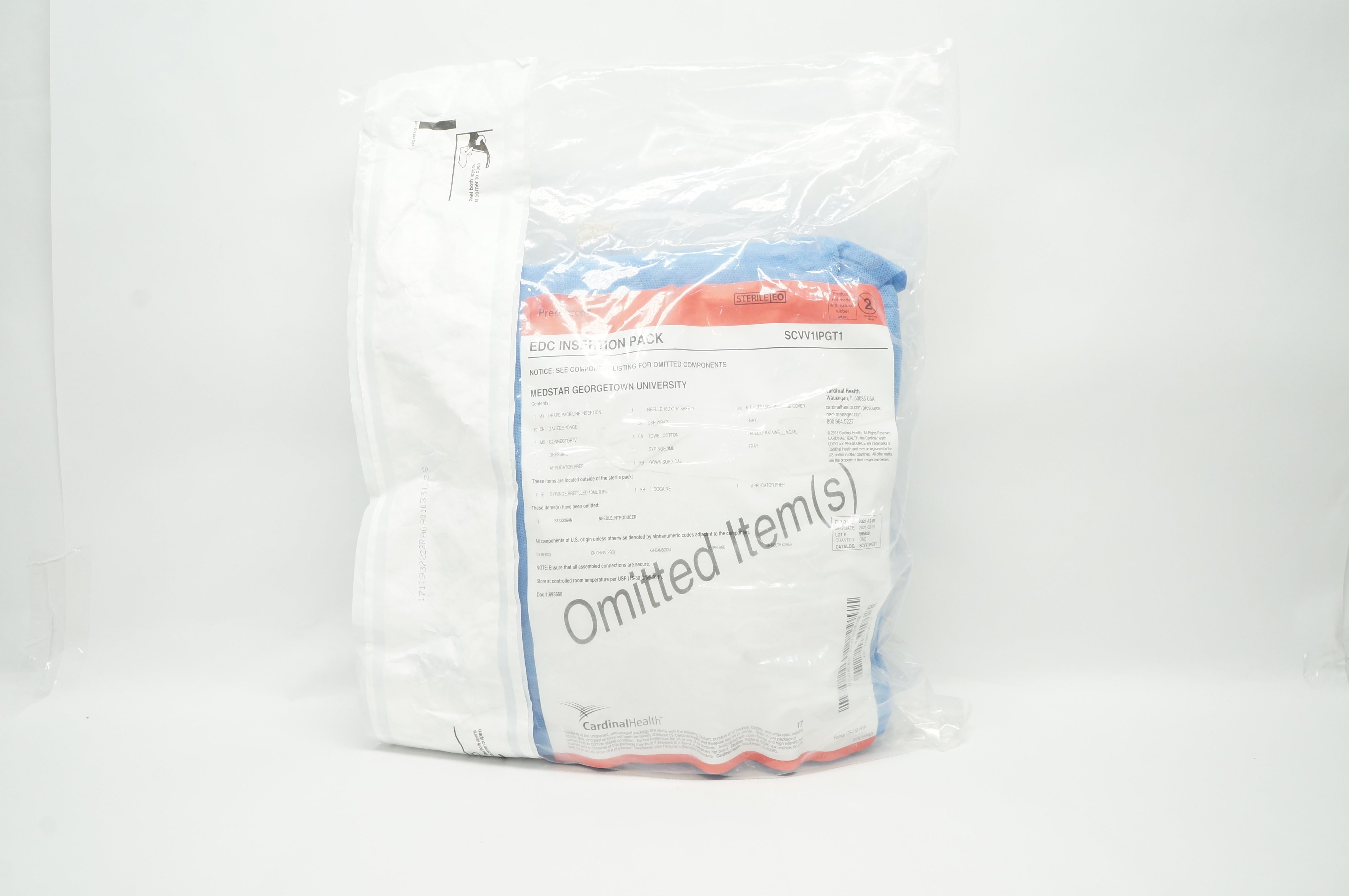 Cardinal Health SCVV1IPGT1 EDC Insertion Pack