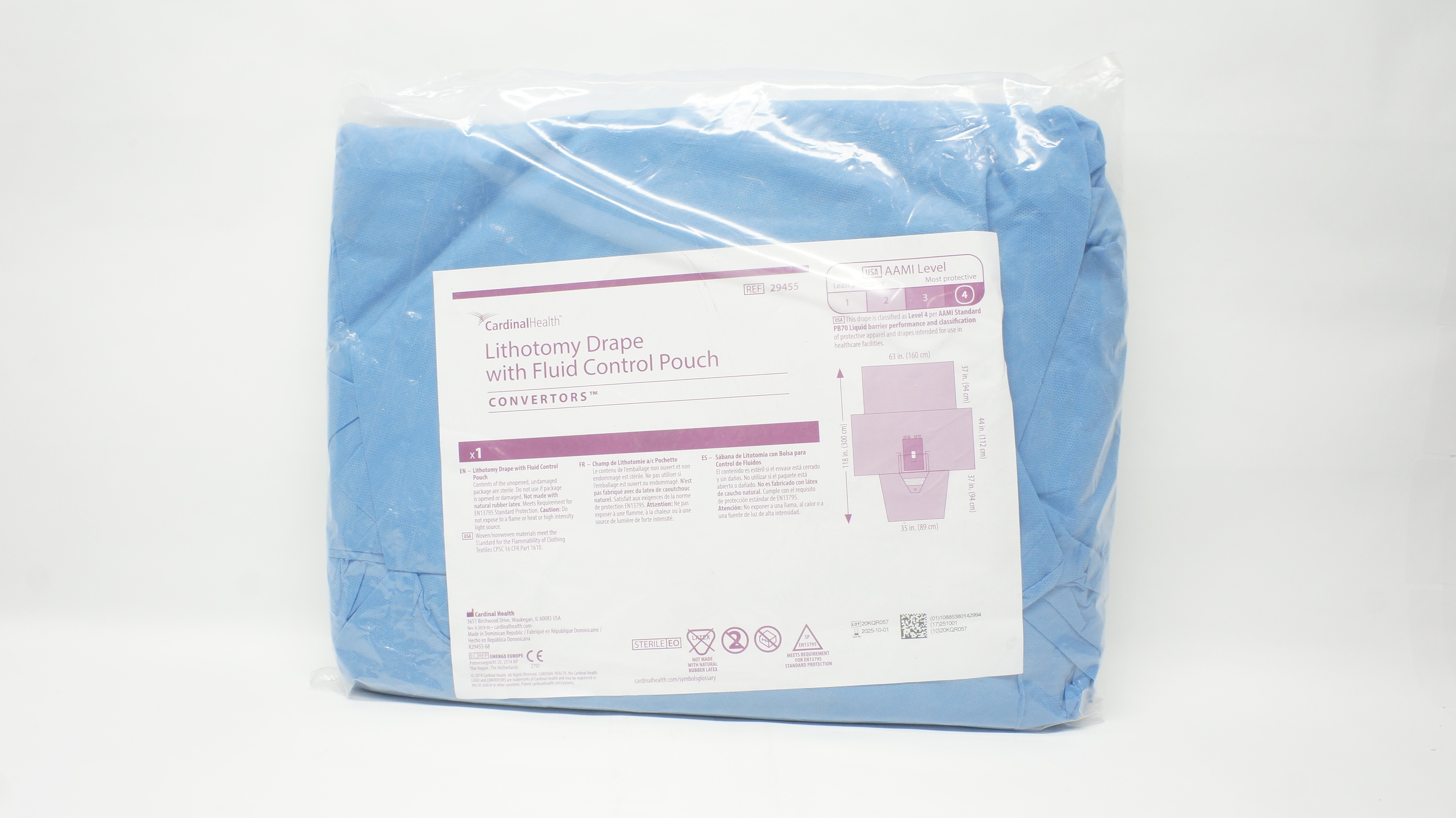 Cardinal Health 29455 Convertors Lithotomy Drape AAMI Level 4, 63inch x 118inch