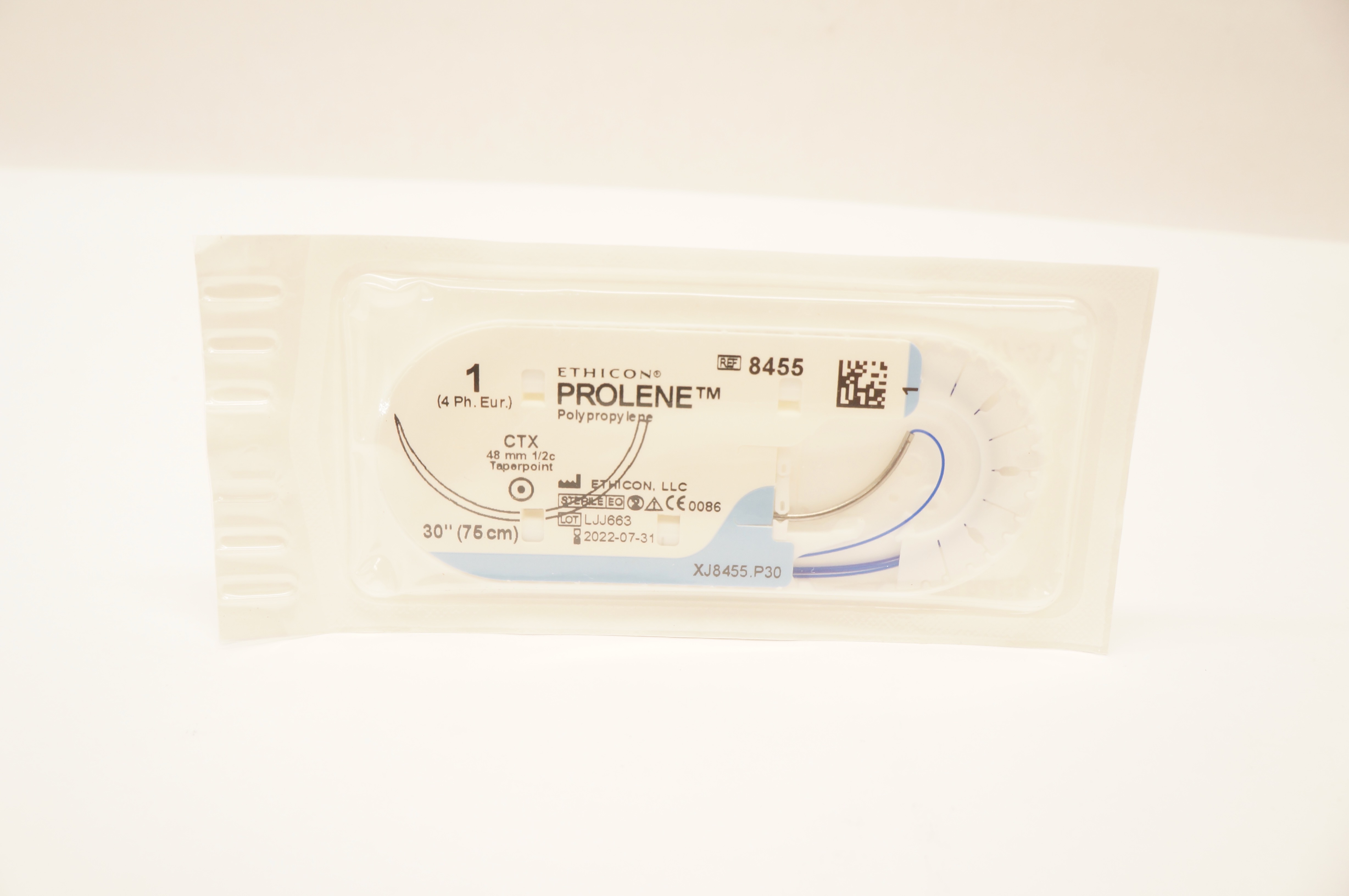 Ethicon 8455 1 Prolene Polypropylene Stre CTX, 48mm 1/2c Taperpoint, 30inch (x)