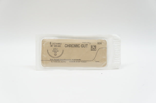Ethicon 924 0 CHROMIC GUT, CT-1, 36mm 1/2c Taper, 36inch