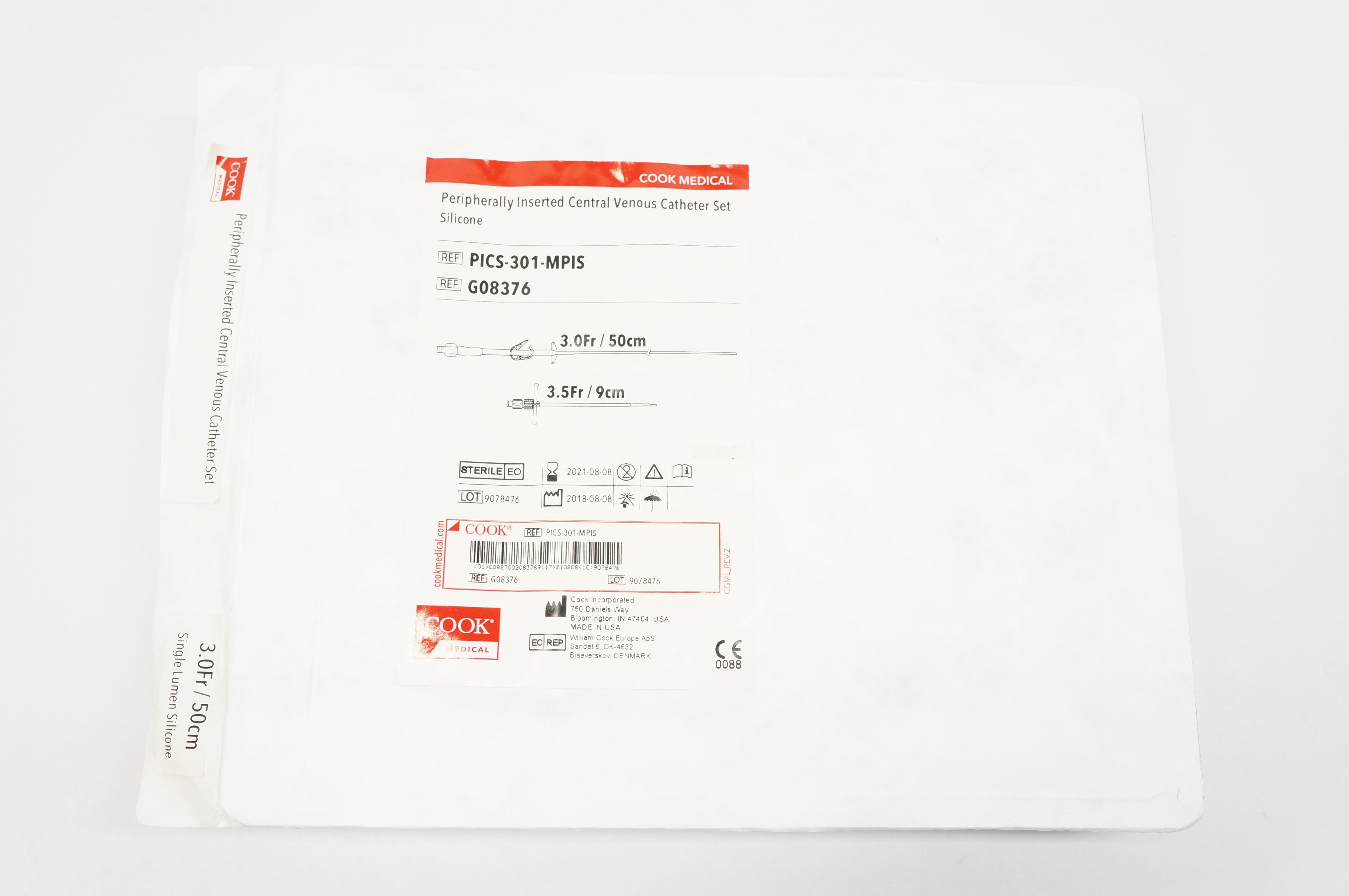 Cook Medical G08376 Peripherally Inserted Central Venous Cath. Set Silicone 3Fr.