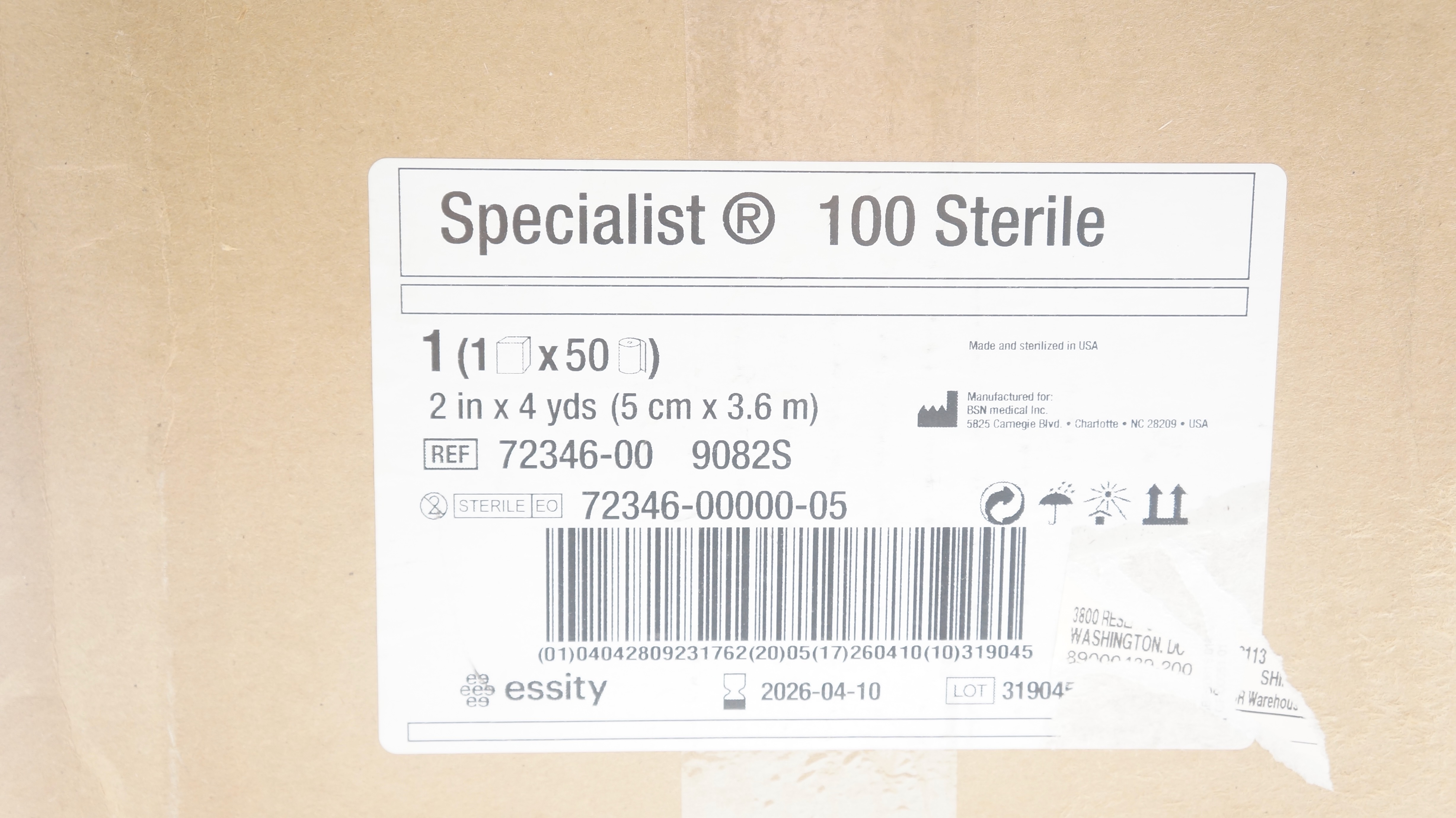 BSN Medical 72346-00 Specialist 100 Sterile Cotton Cast Padding 2inx4yds-Boxof50