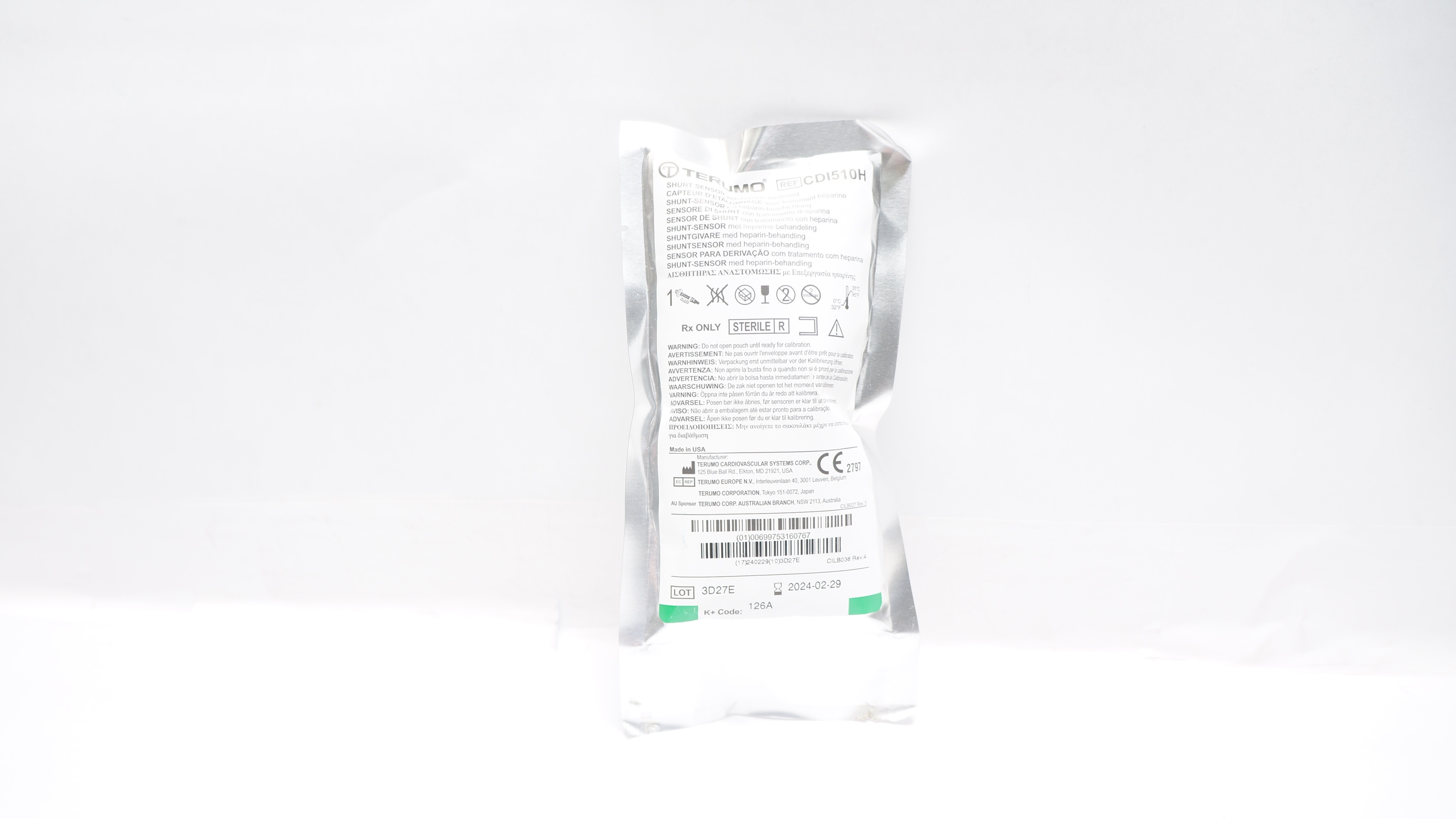 Terumo CDI510H Shut Sensor with Heparin Treatment (x)