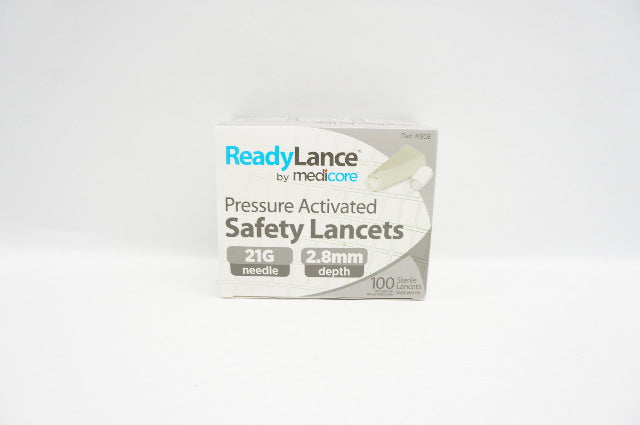 Medicore 808 ReadyLance Pressure Activated Safety Lancets 21G x 2.8mm-Box of 100