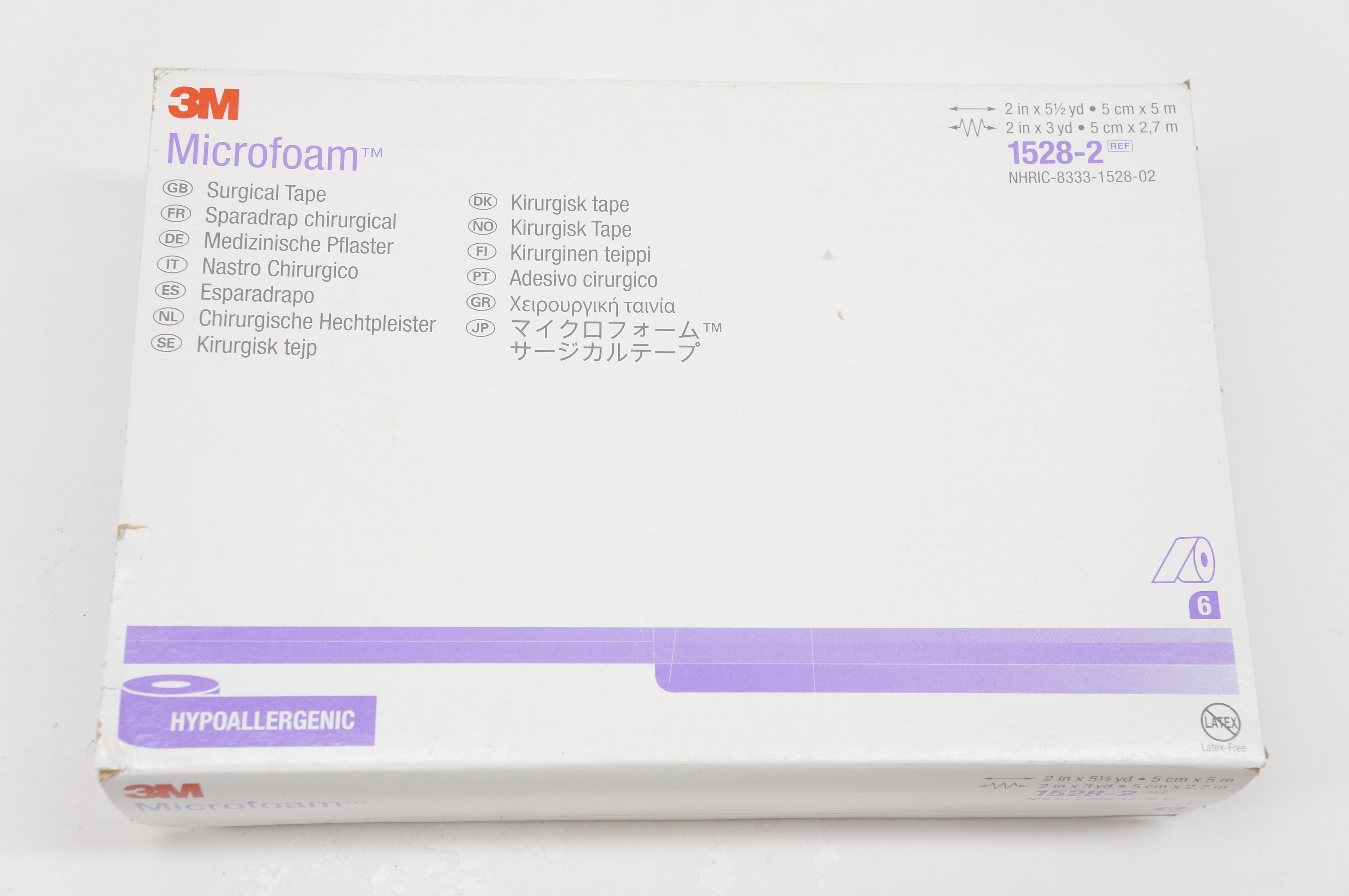 3M 1528-2 Microfoam Surgical Tape 2inch x 5-1/2yd. (x) - Box of 6