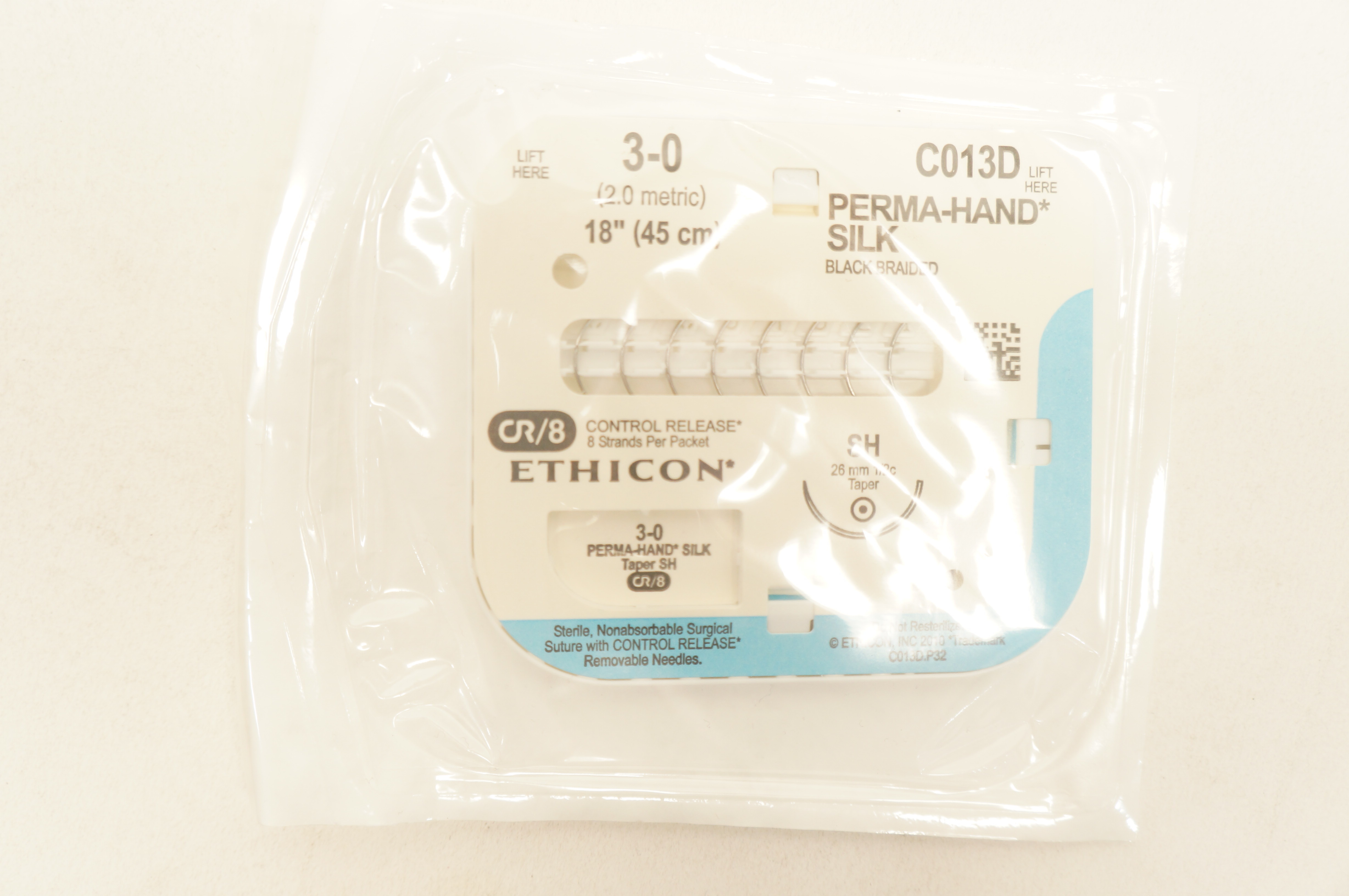 Ethicon C013D 3-0 PERMA-HAND SILK SH 26mm 1/2c Taper 18inch