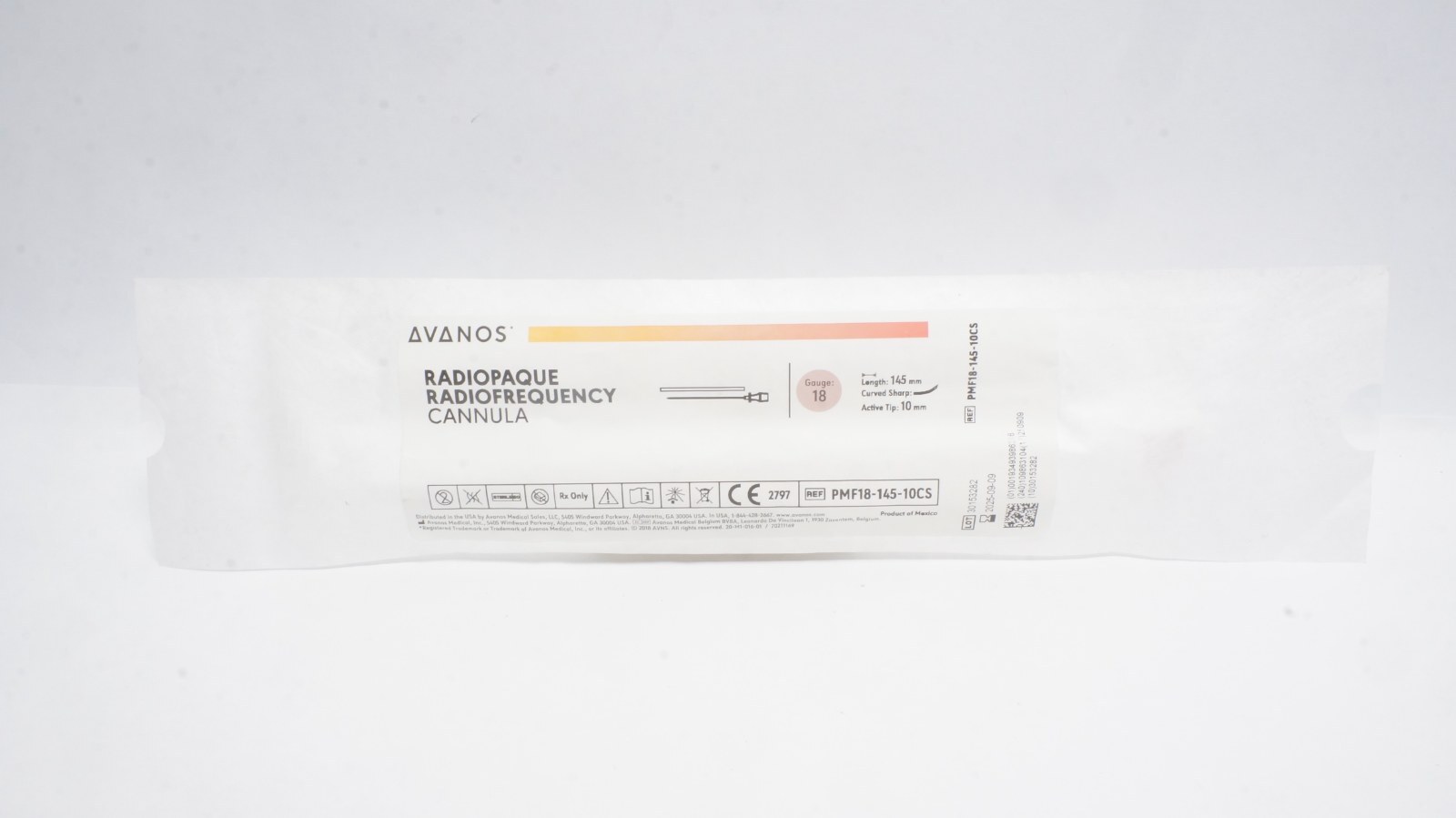 Avanos PMF18-145-10CS Radiopaque Radiofrequency Cannula 18G 145mm