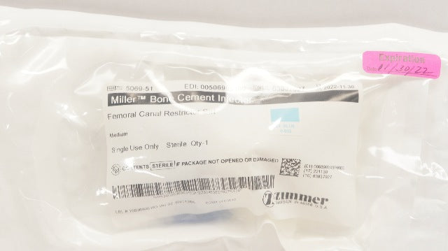 Zimmer 5069-51 Miller Bone Cement Injector, Medium