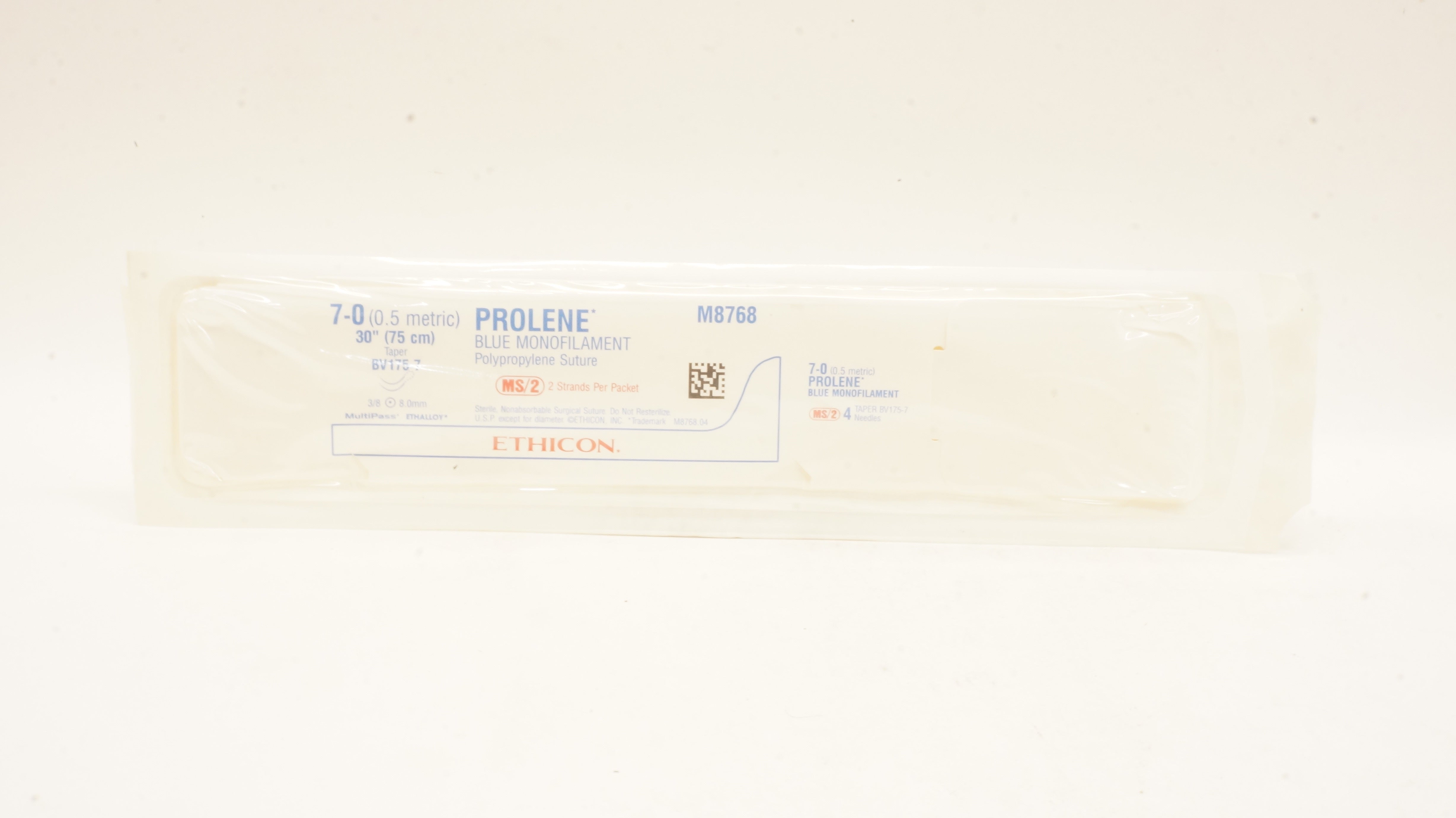 Ethicon M8768 7-0 Prolene Polypropylene Stre BV175-7 3/8 8.0mm Taper, 30inch (x)