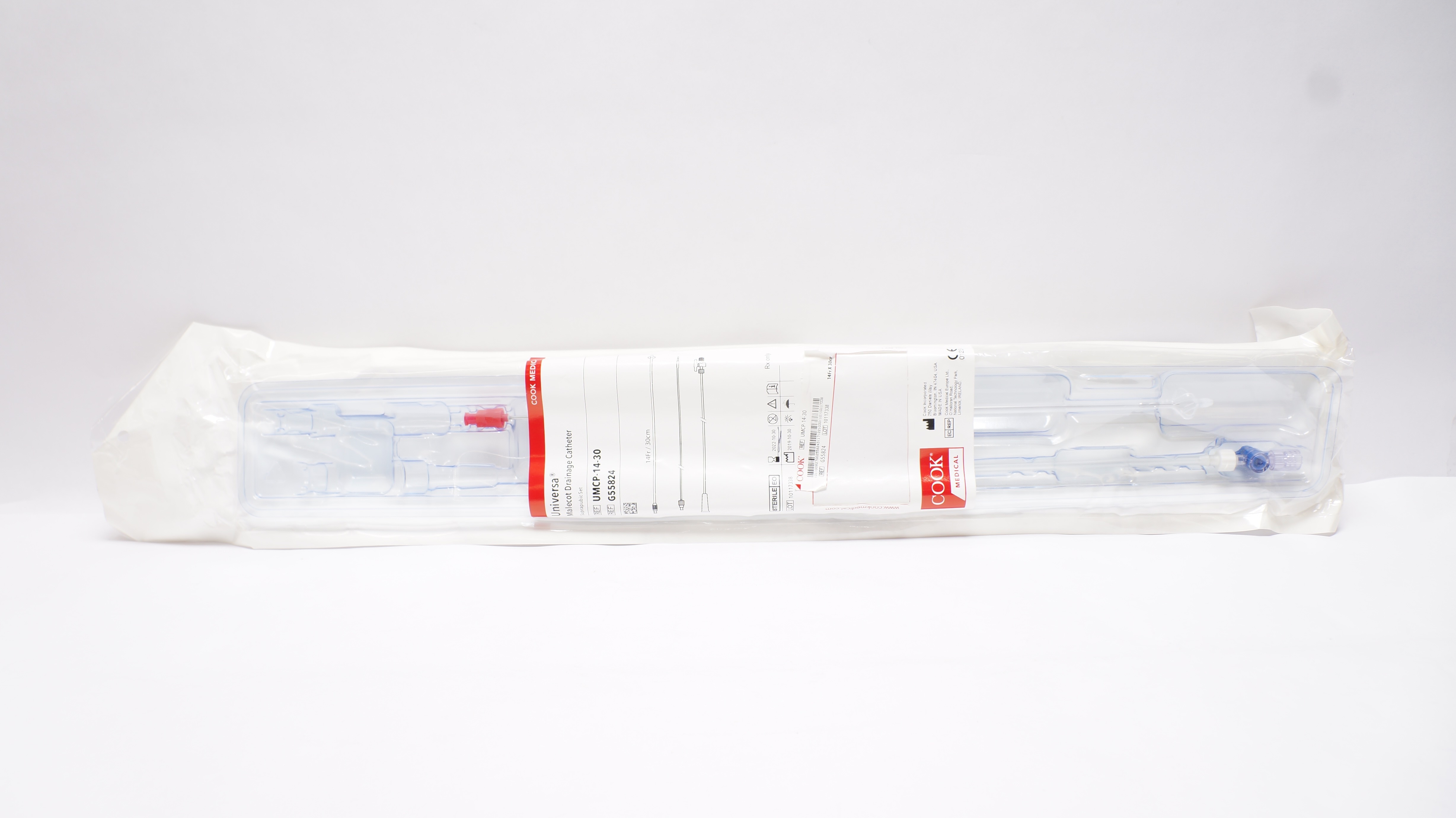 Cook G55824 Universa Malecot Drainage Cath. Suprapubic Set 14Fr x 30cm (x)