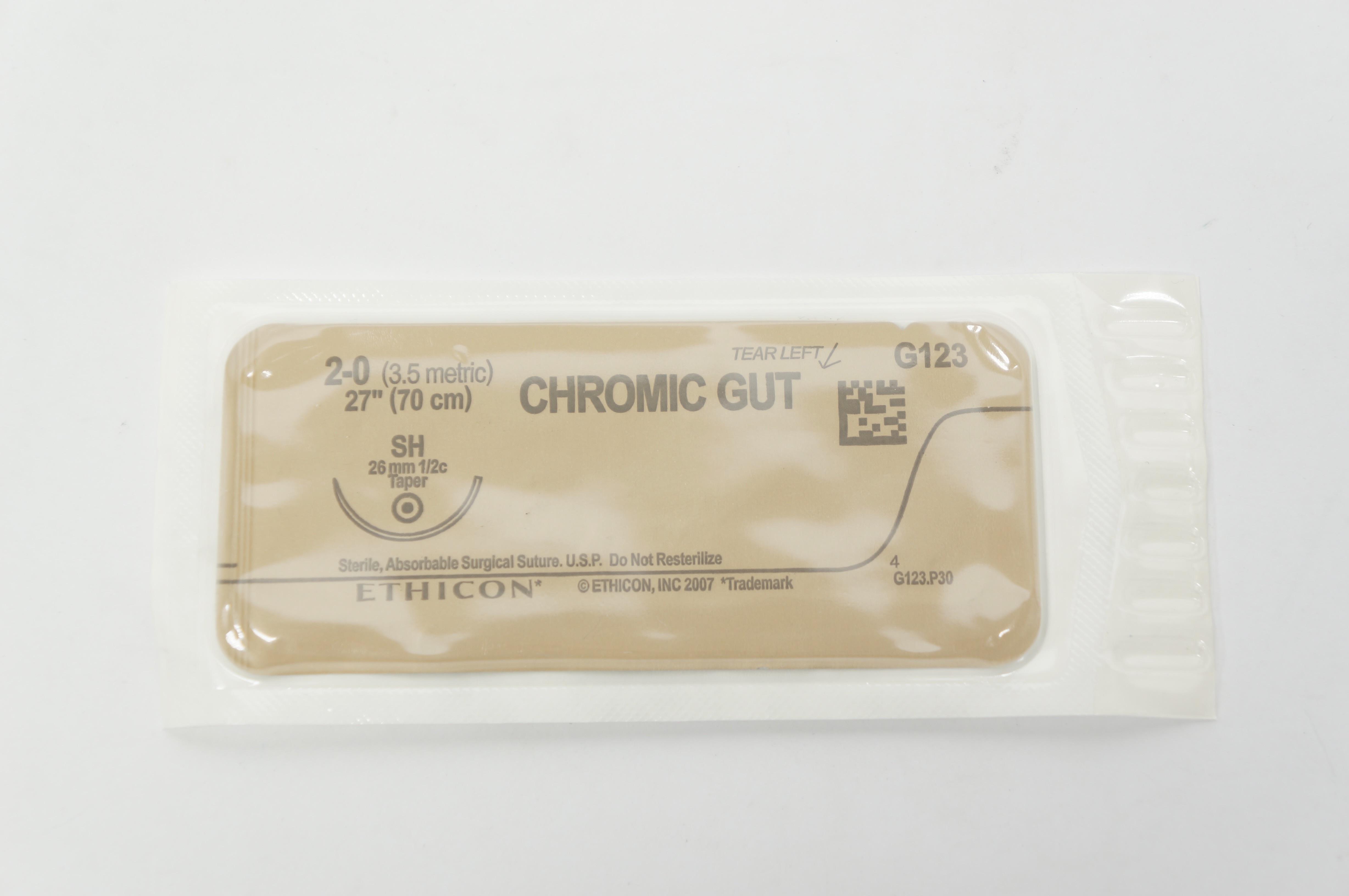 Ethicon G123 2-0 Chromic Gut  Surgical Stre SH 26mm 1/2c Taper 27inch (x)