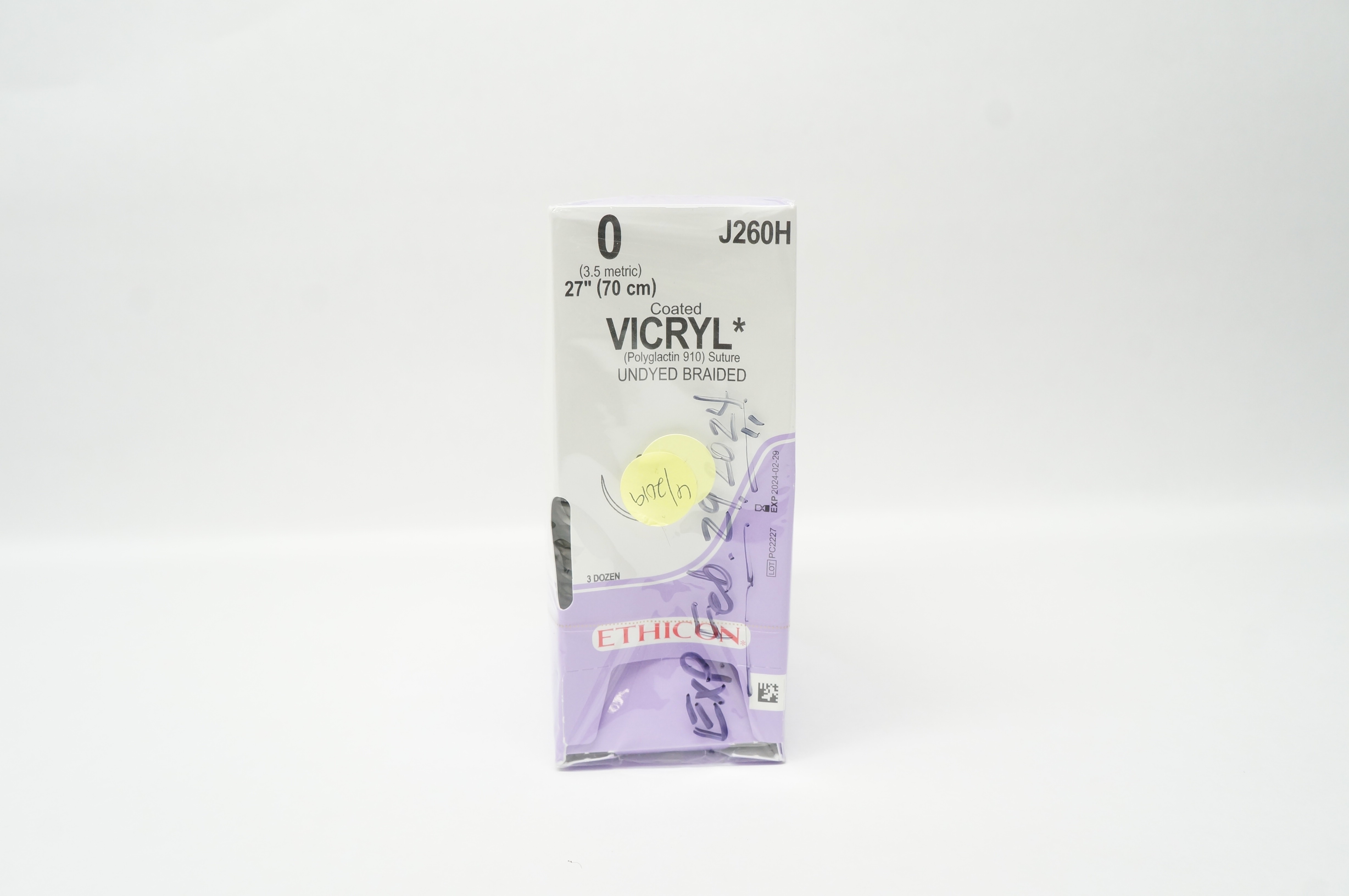 Ethicon J260H 0 VICRYL CT-1 36mm 1/2c Taper 27inch - Box of 36