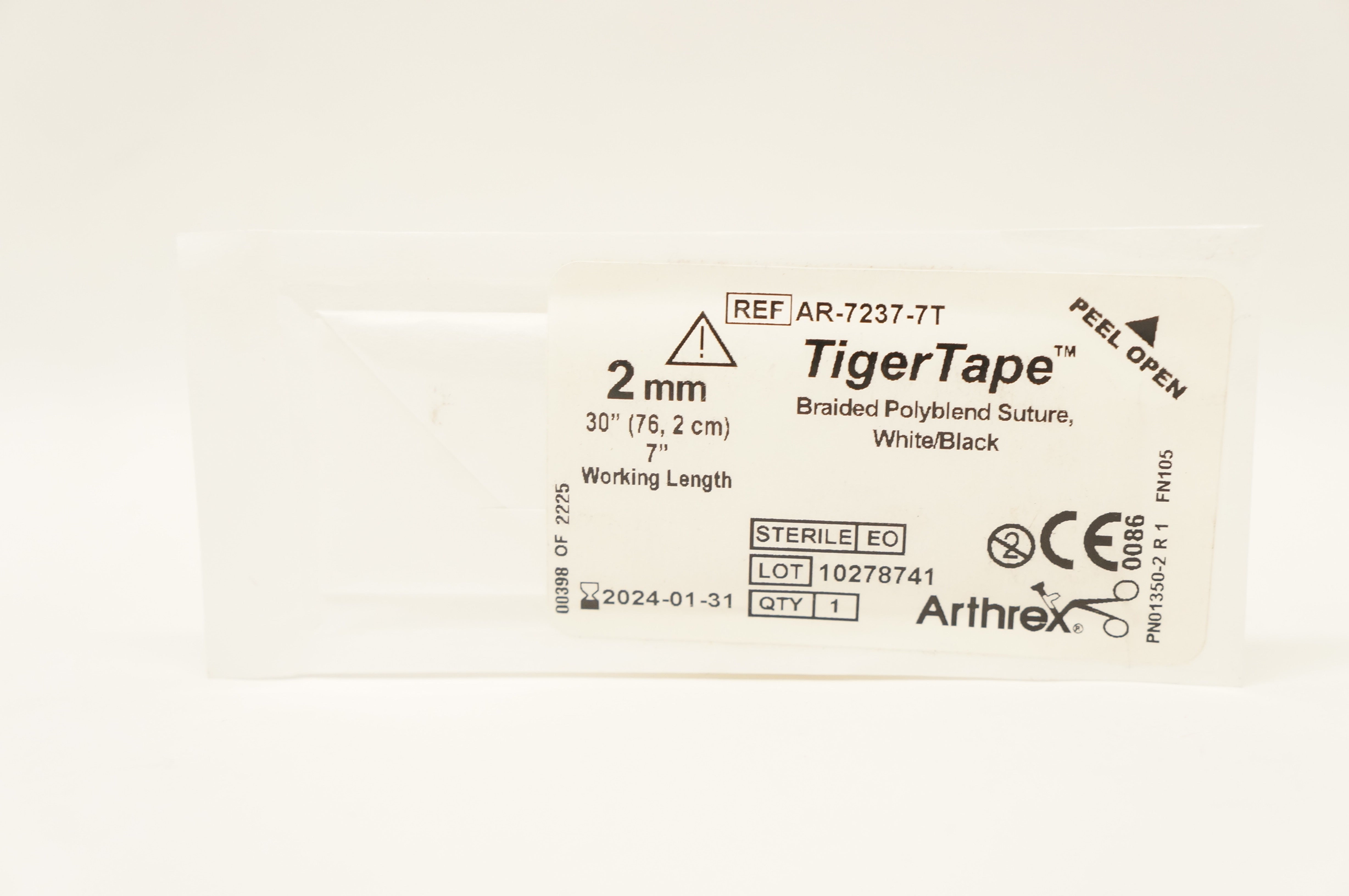 Arthrex AR-7237-7T TigerTape Braided Polyblend Stre 2mm, 30inch x 7inch