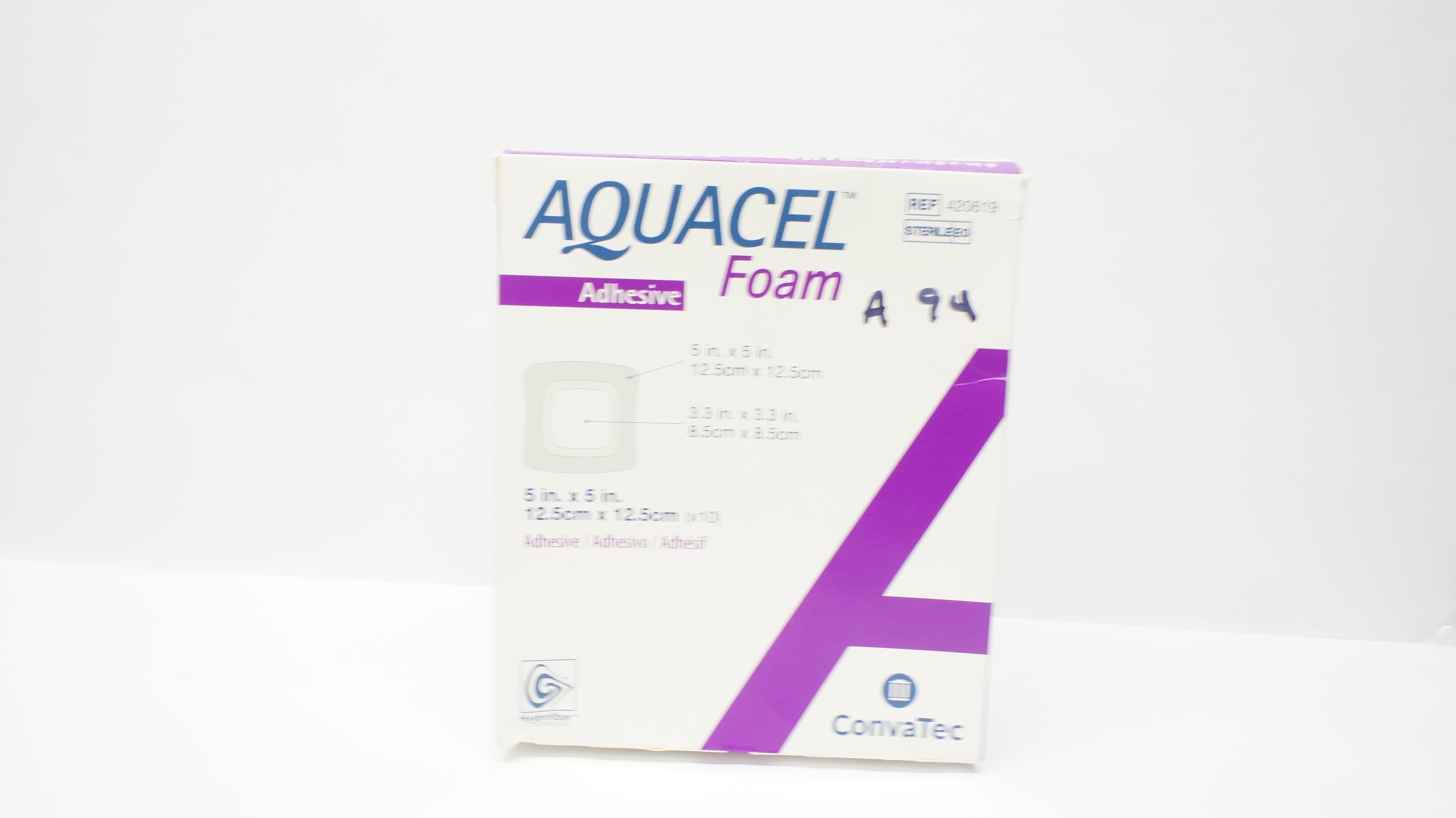 ConvaTec 420619 Aquacel Adhesive Foam Dressing 5 x 5inch, 3 x 3inch(x)- Box of 7