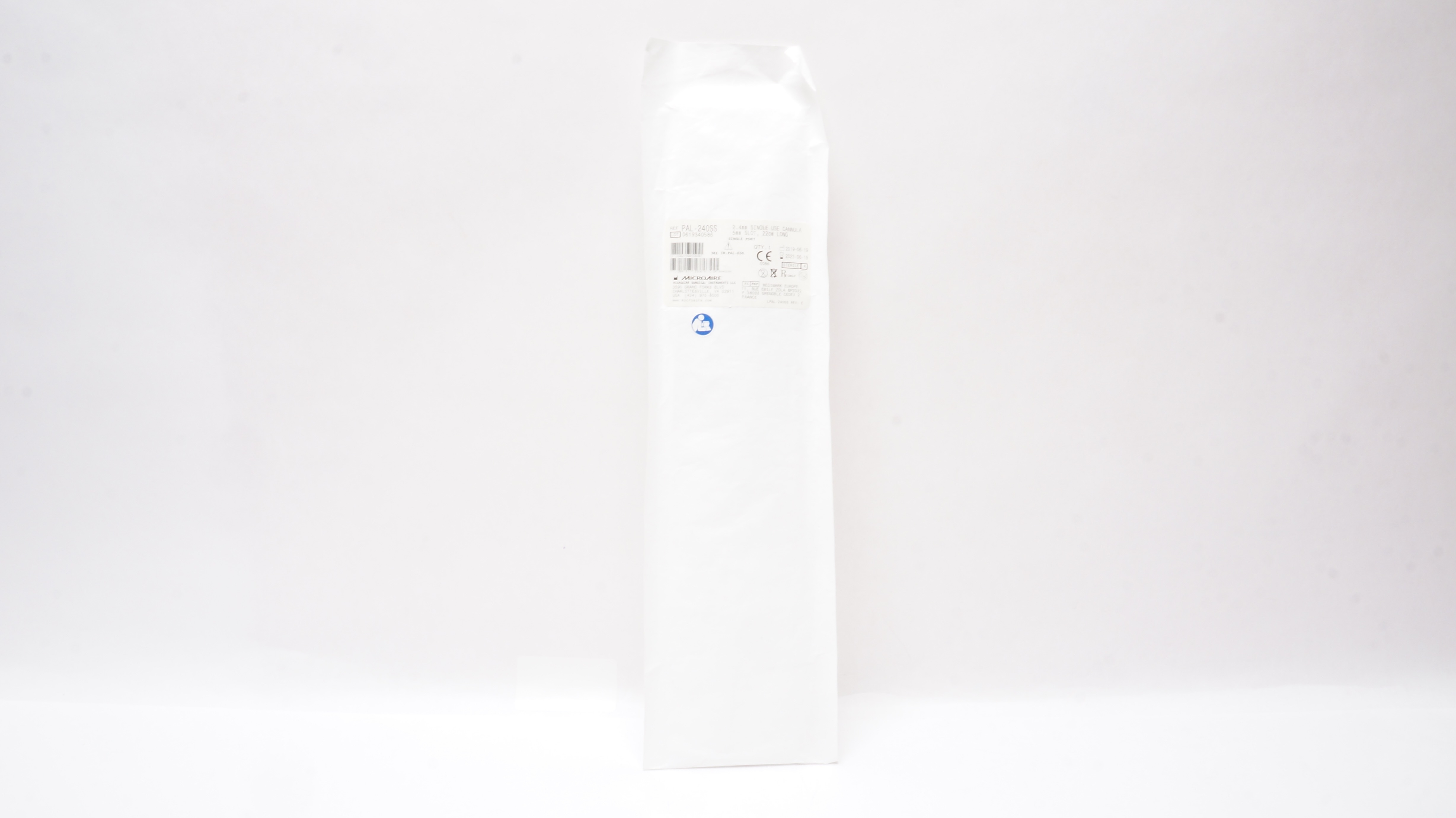 Microaire PAL-240SS 2.4mm Single Use Cannula Single Port 5mm x 22cm