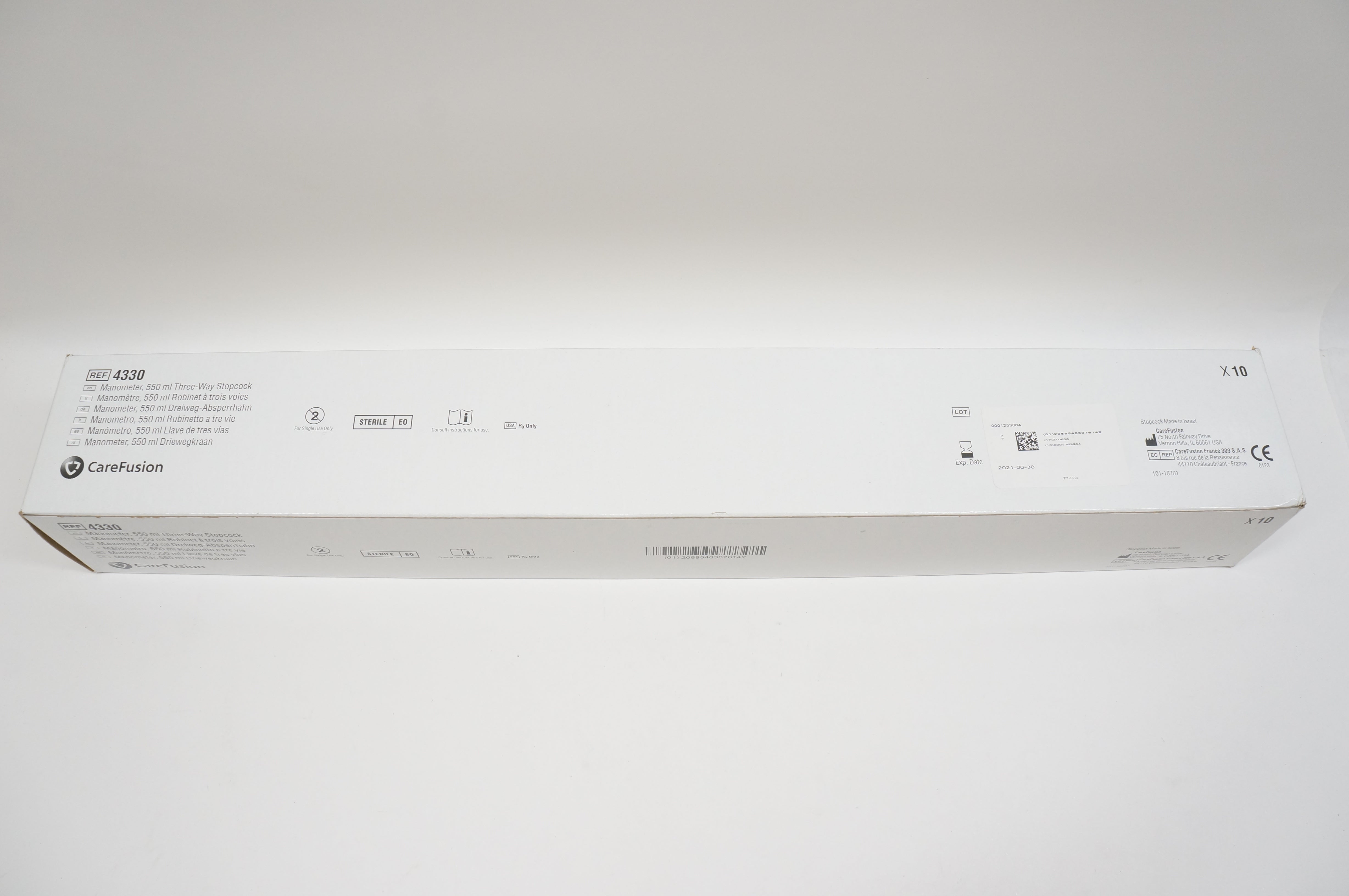 CareFusion 4330 Manometer, 550ml Three-Way Stopcock