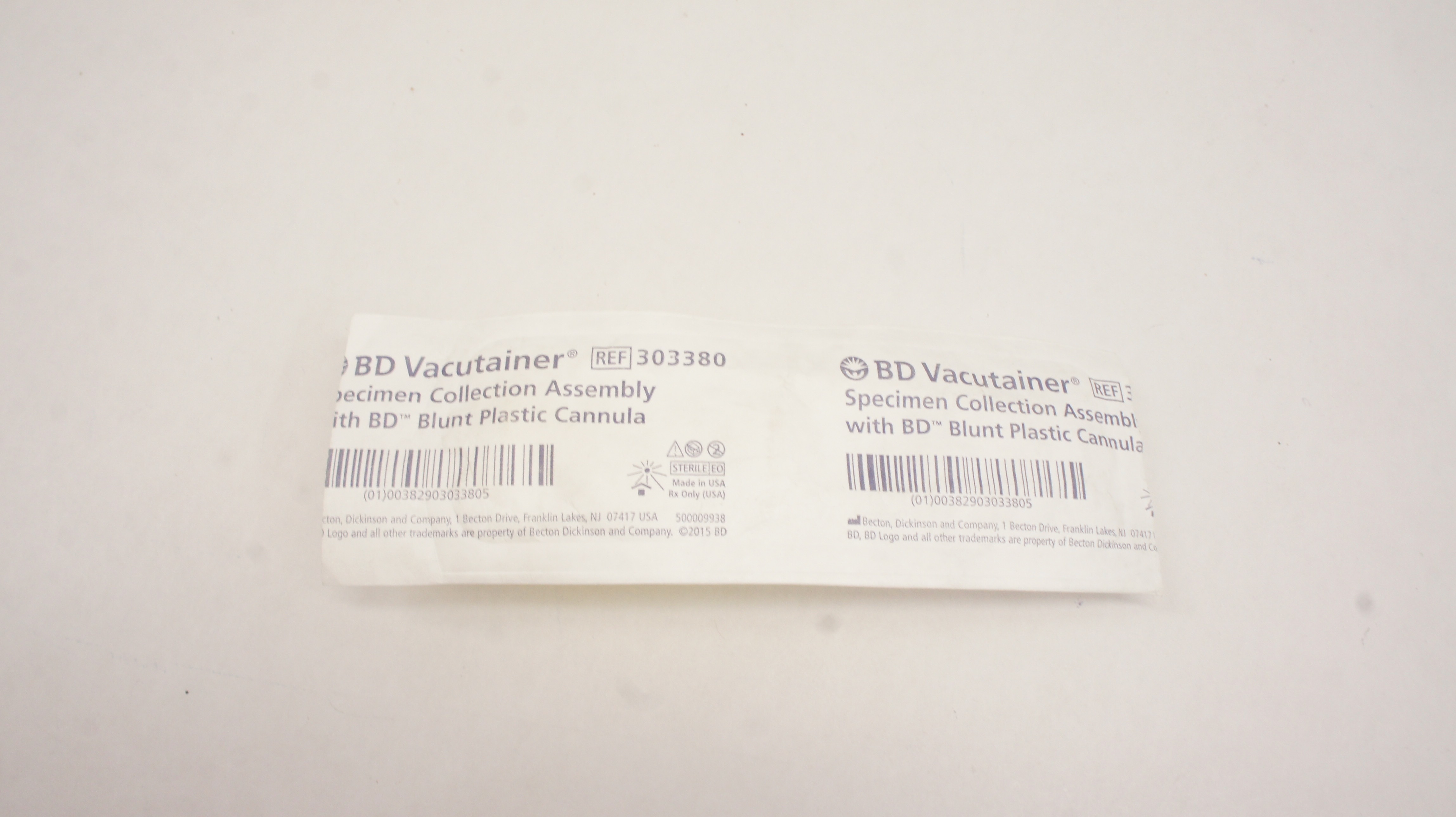 BD 303380 Vacutainer Specimen Collection Assembly With Blunt Plastic Cannula