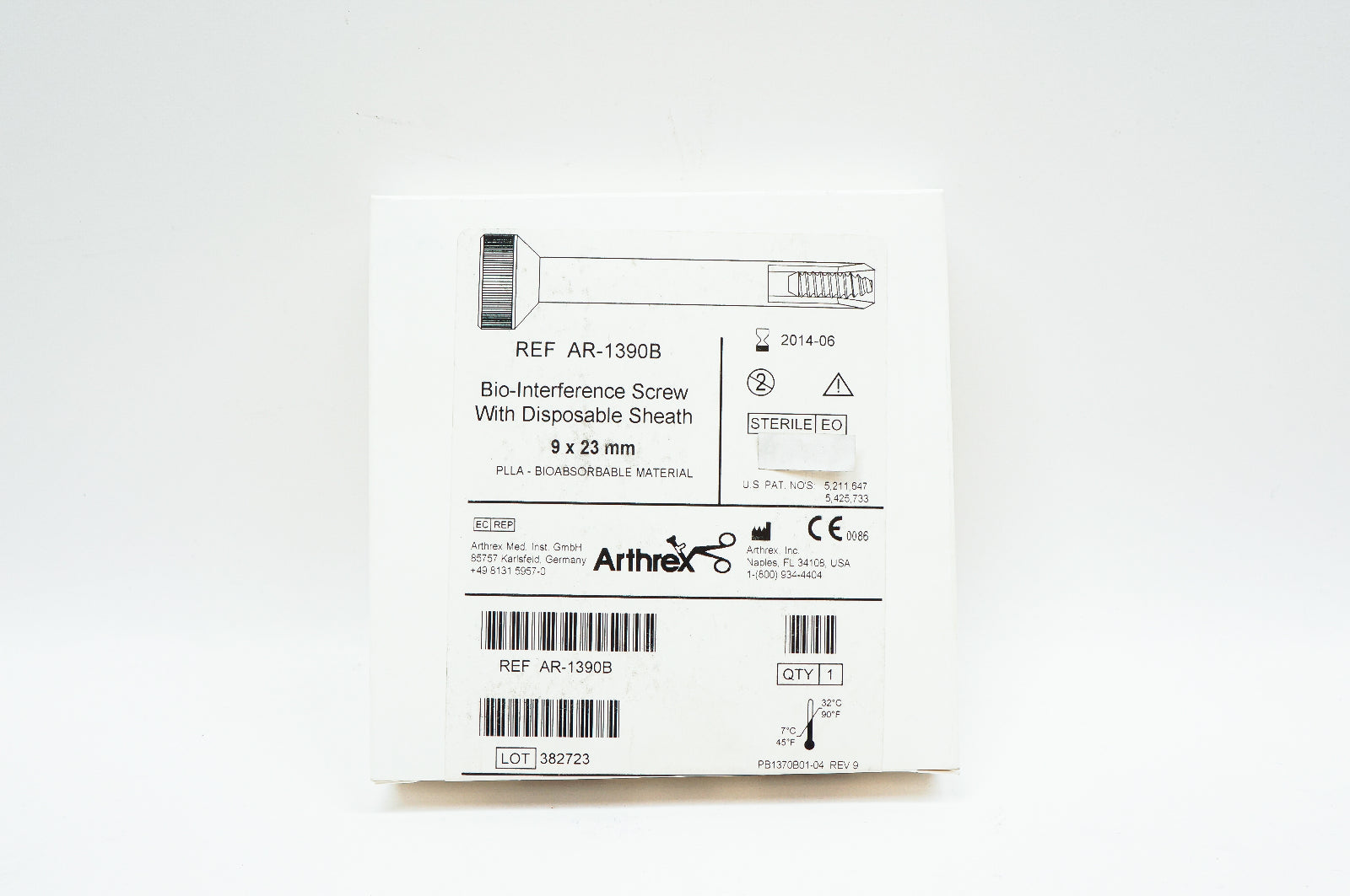 Arthrex AR-1390B Bio-Interference Screw With Disposable Sheath 9 x 23mm (x)