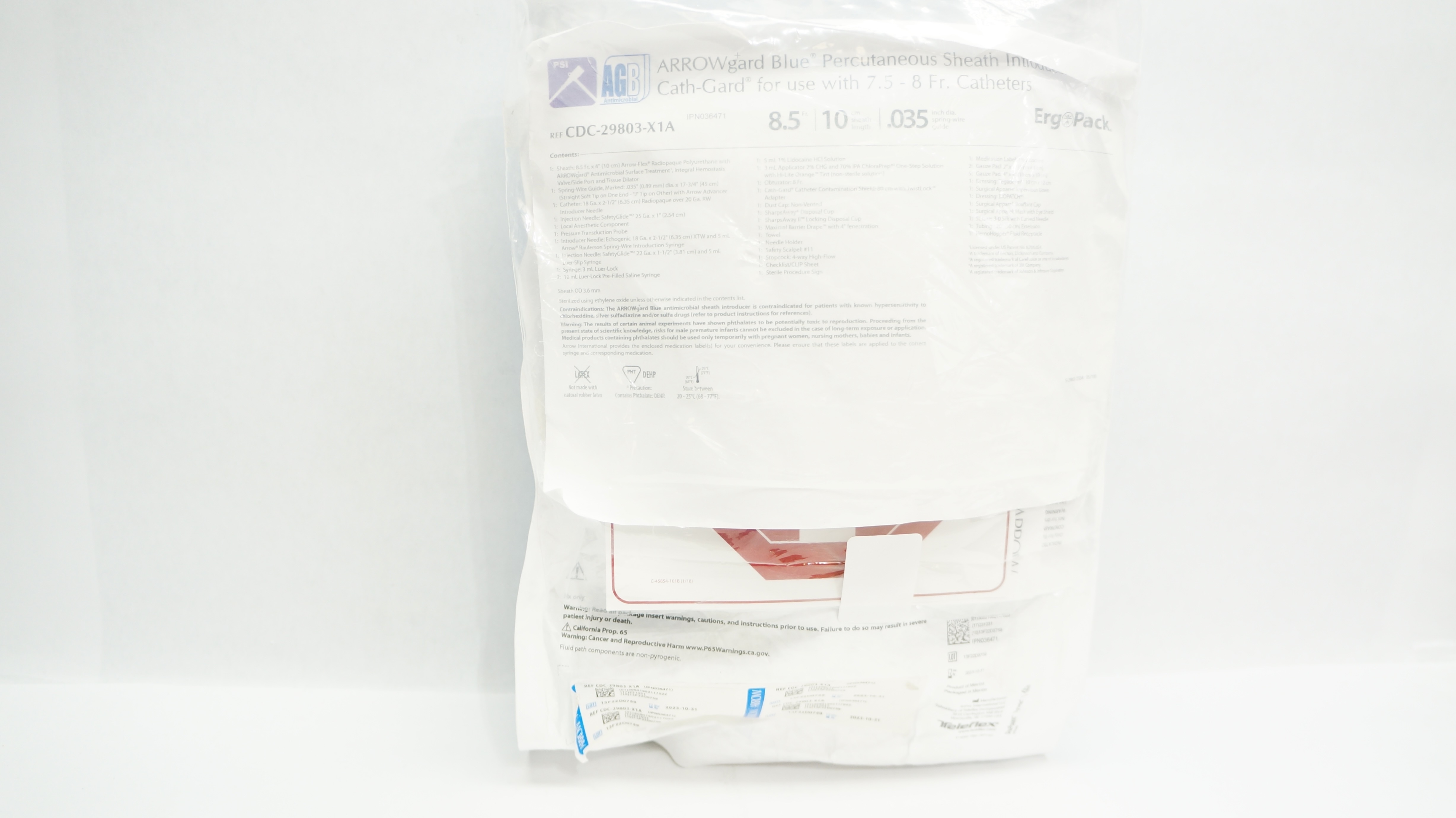 Arrow CDC-29803-X1A Blue Percutaneous Introducer Kit 8.5Fr x 10cm x .035inch(x)