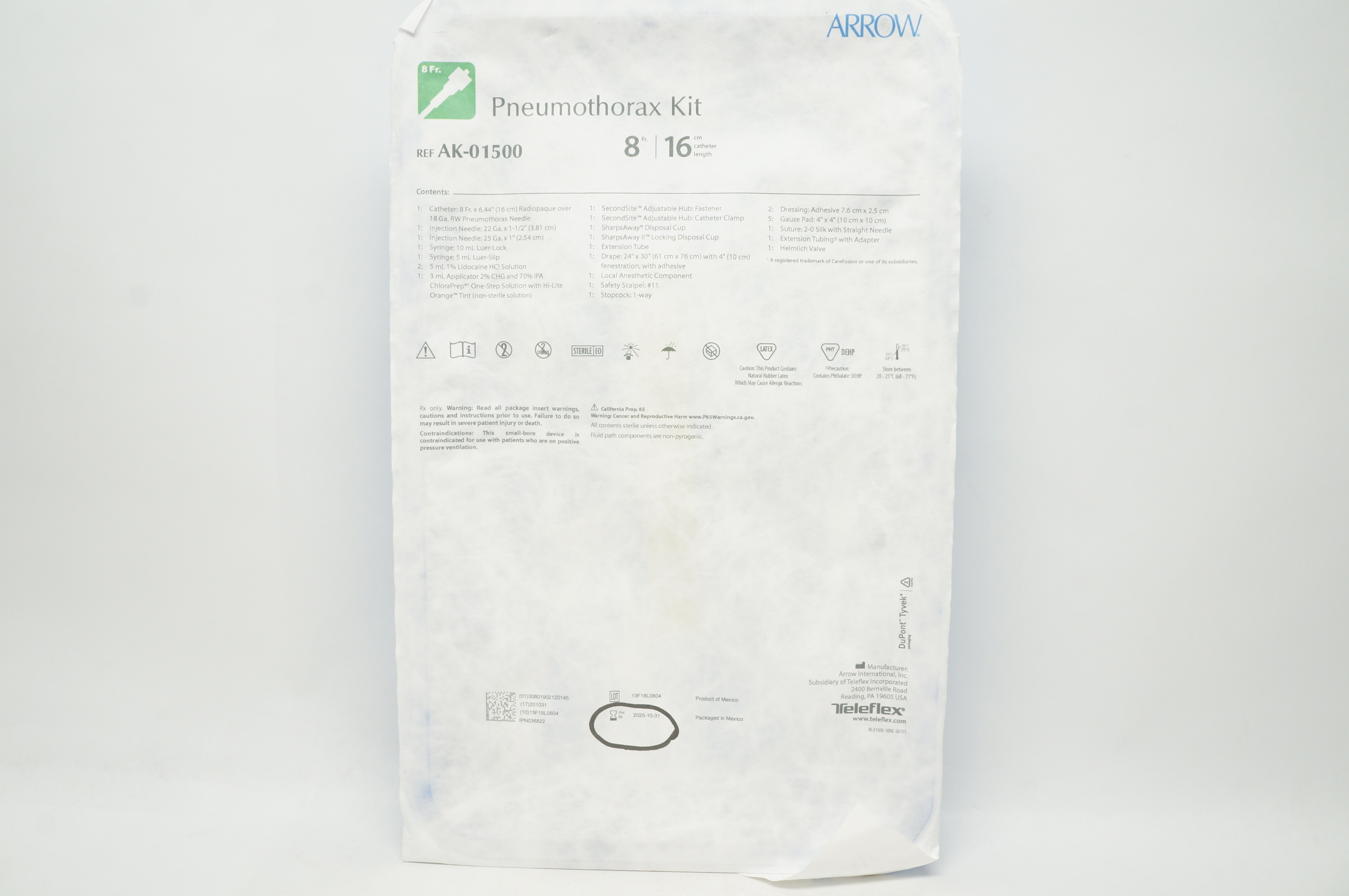 Arrow AK-01500 Pneumothorax Kit 8Fr x 16cm (x)