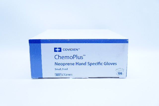 Covidien CT21911 ChemoPlus Neoprene Hand Specific Gloves Small,9mil - Box of 100