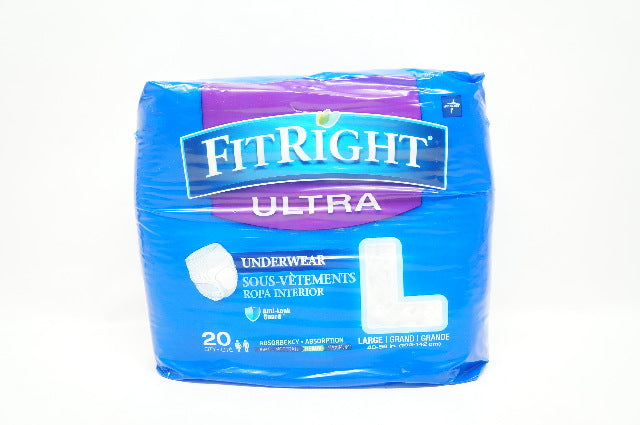 Medline FIT23505A FitRight Ultra Underwear, Large 40-56 inch - Pack of 20