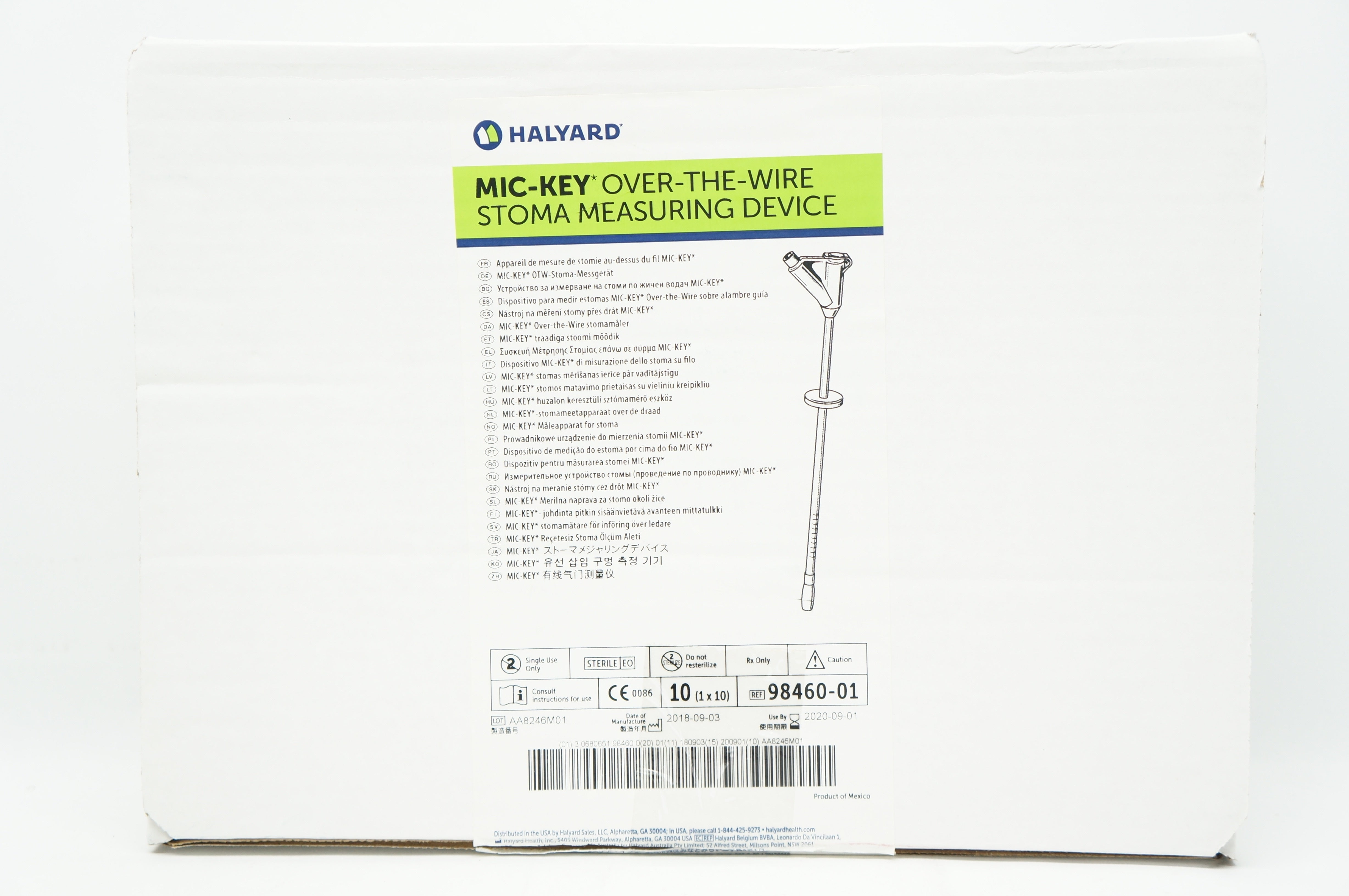 Halyard 98460-01 Mic-Key Over-The-Wire Stoma Measuring Device (x)
