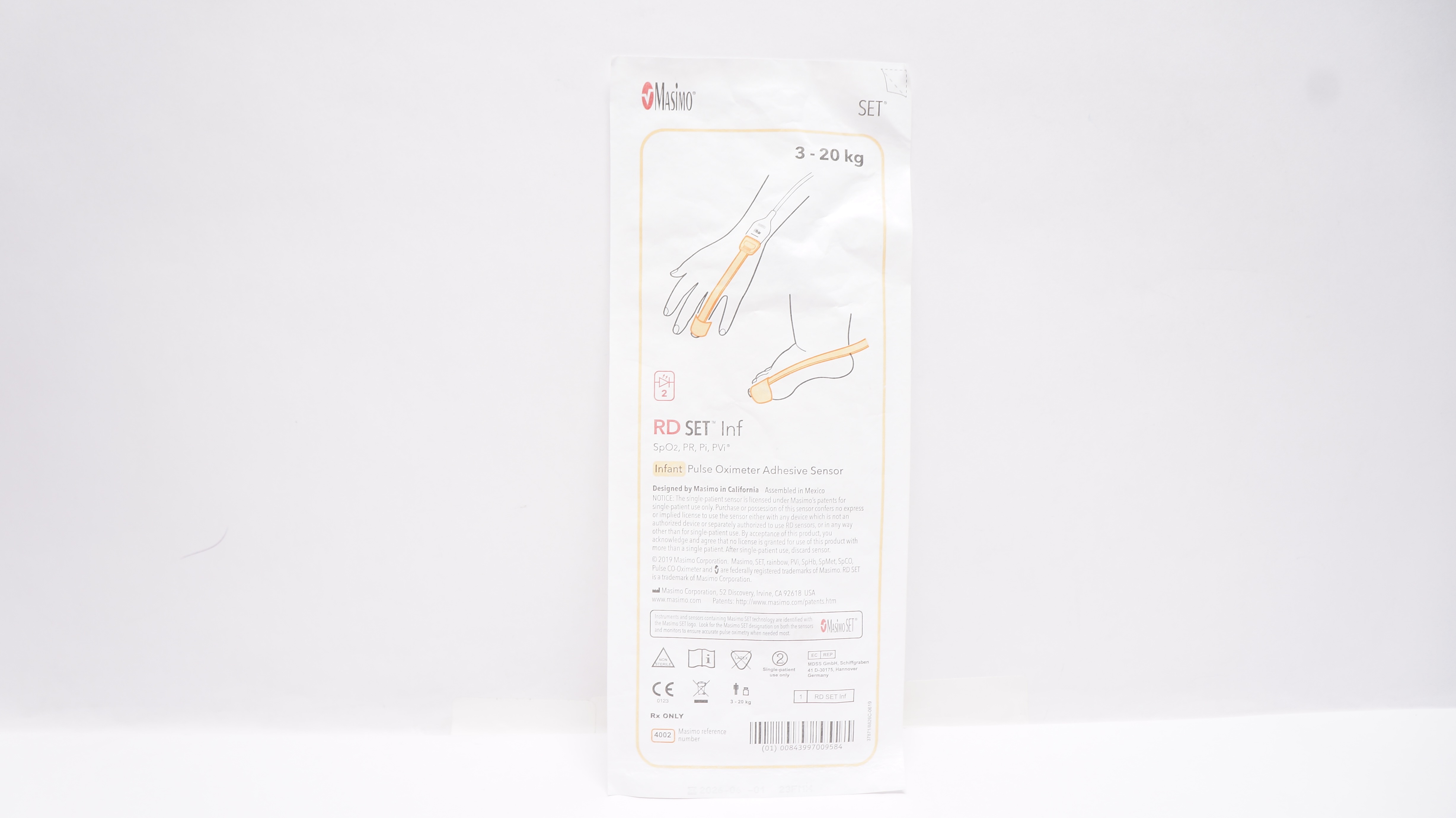 Masimo 4002 RD SET Infant Pulse Oximeter Adhesive Sensor 3-20kg