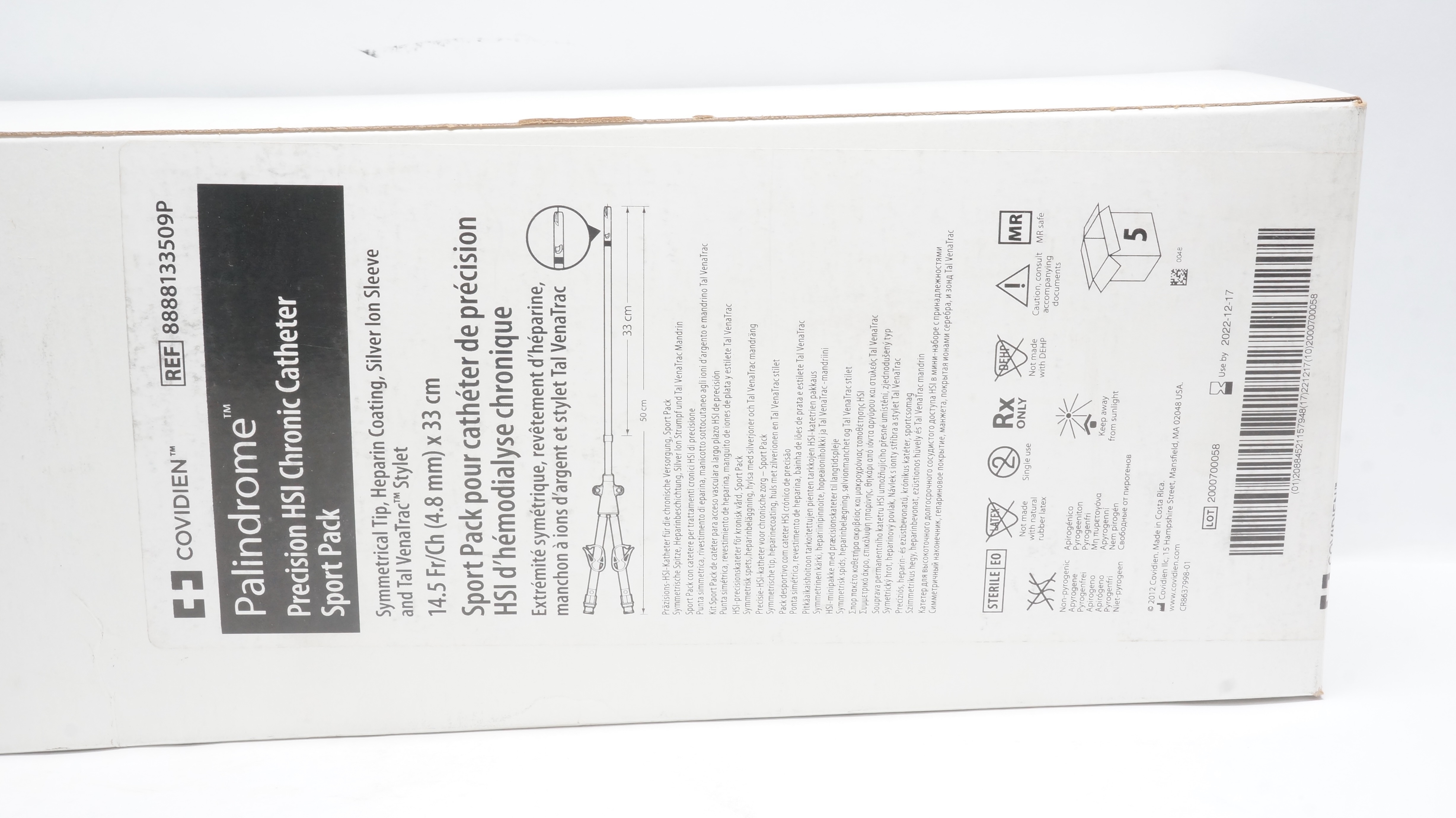 Covidien 8888133509P Palindrome Cath. Sport Pack 14.5Fr/Ch x 33cm (x) - Box of 5