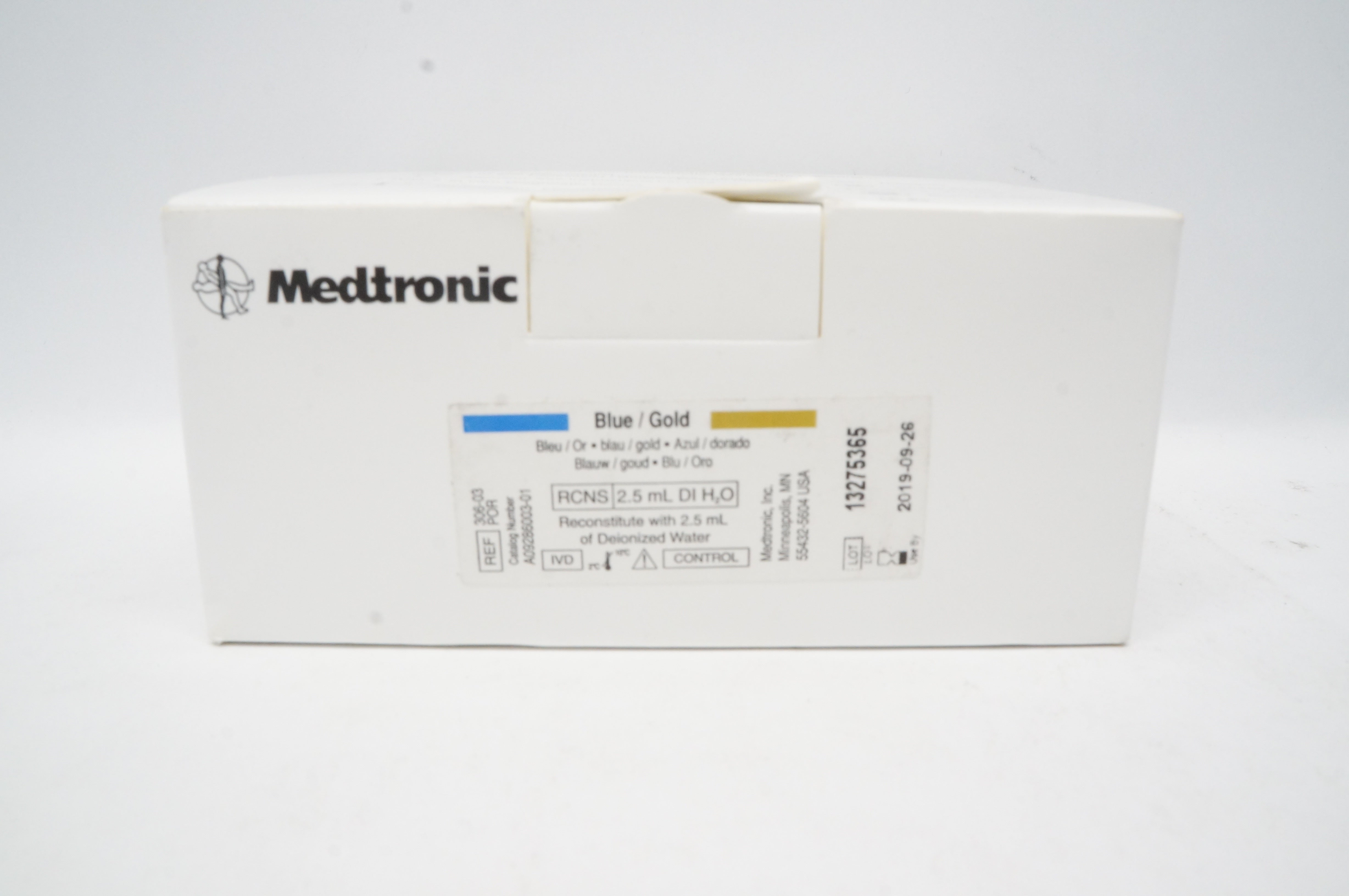 Medtronic 306-03POR Heparin Assay Controls Blue/Gold (x) - Box of 20
