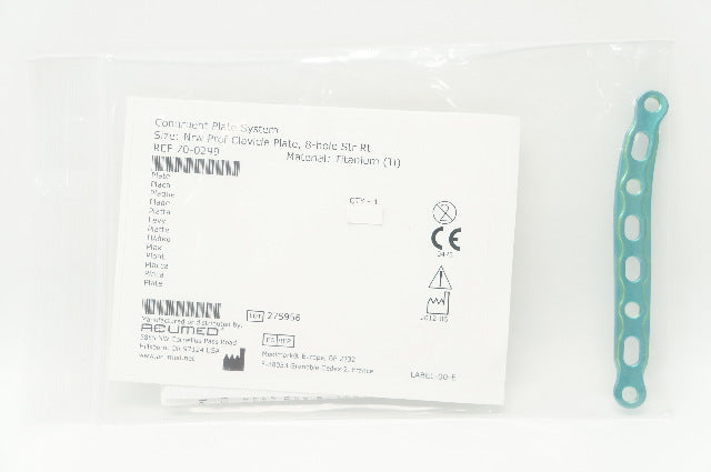 Acumed 70-0299 Congruent Plate System Nrw Prof Clavicle Plate 8-hole Str Rt