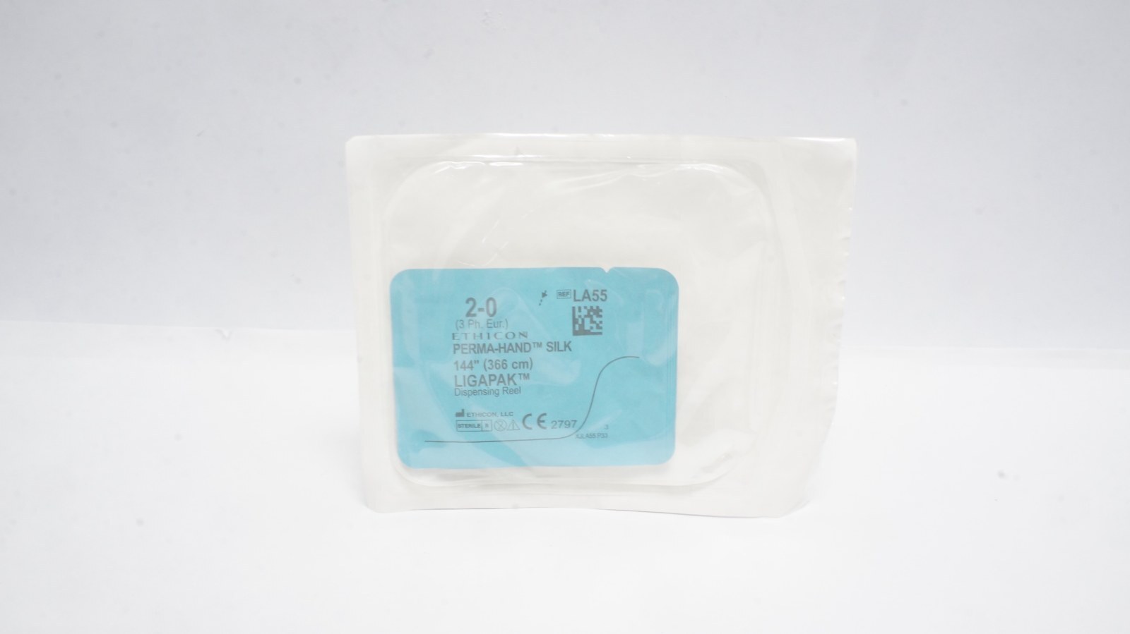 Ethicon LA55 PERMA-HAND SILK Suture 2-0 Black 144"