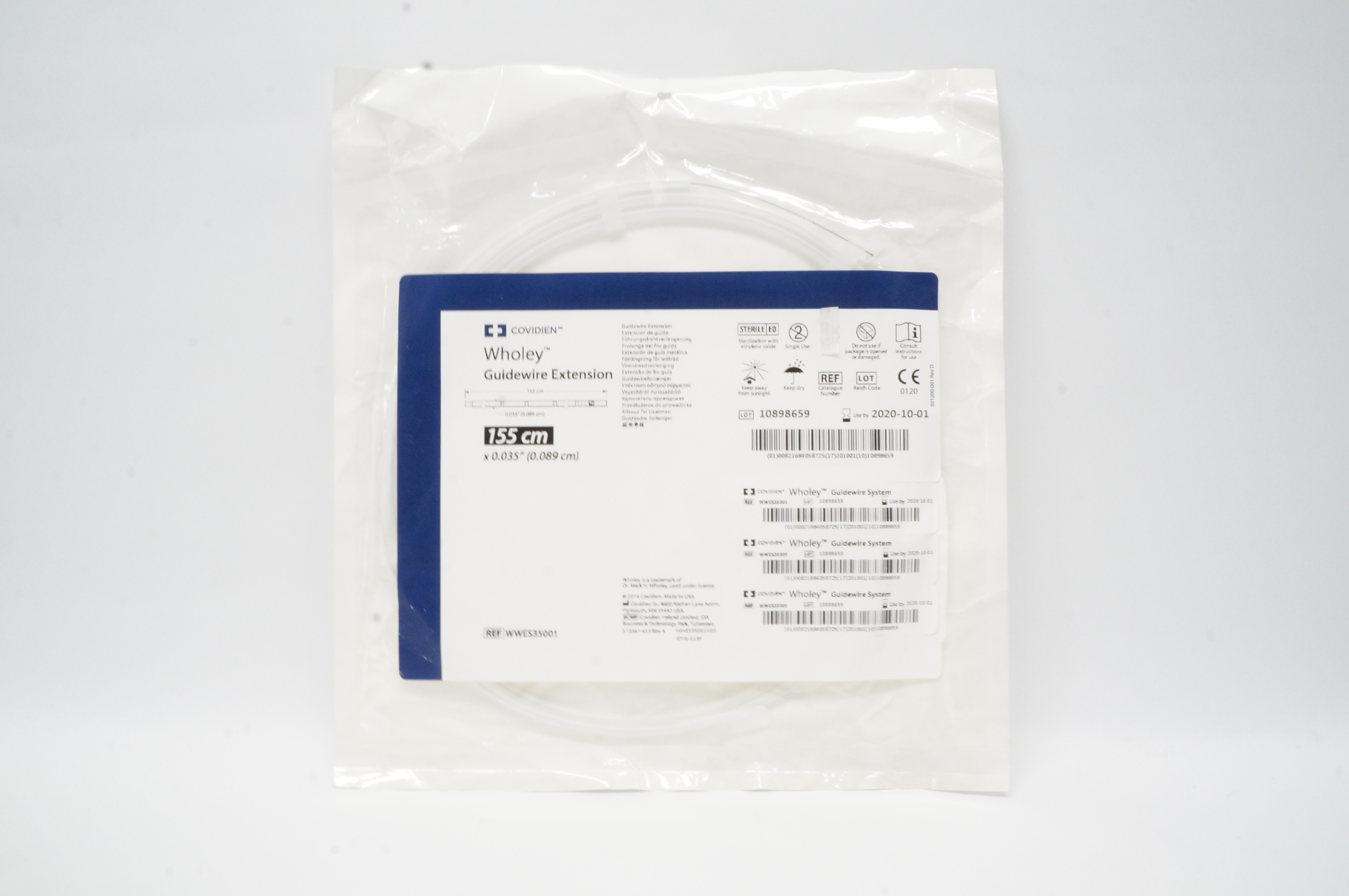 Covidien WWES35001 Wholey Guidewire Extension 155cm x 0.035in. (x)