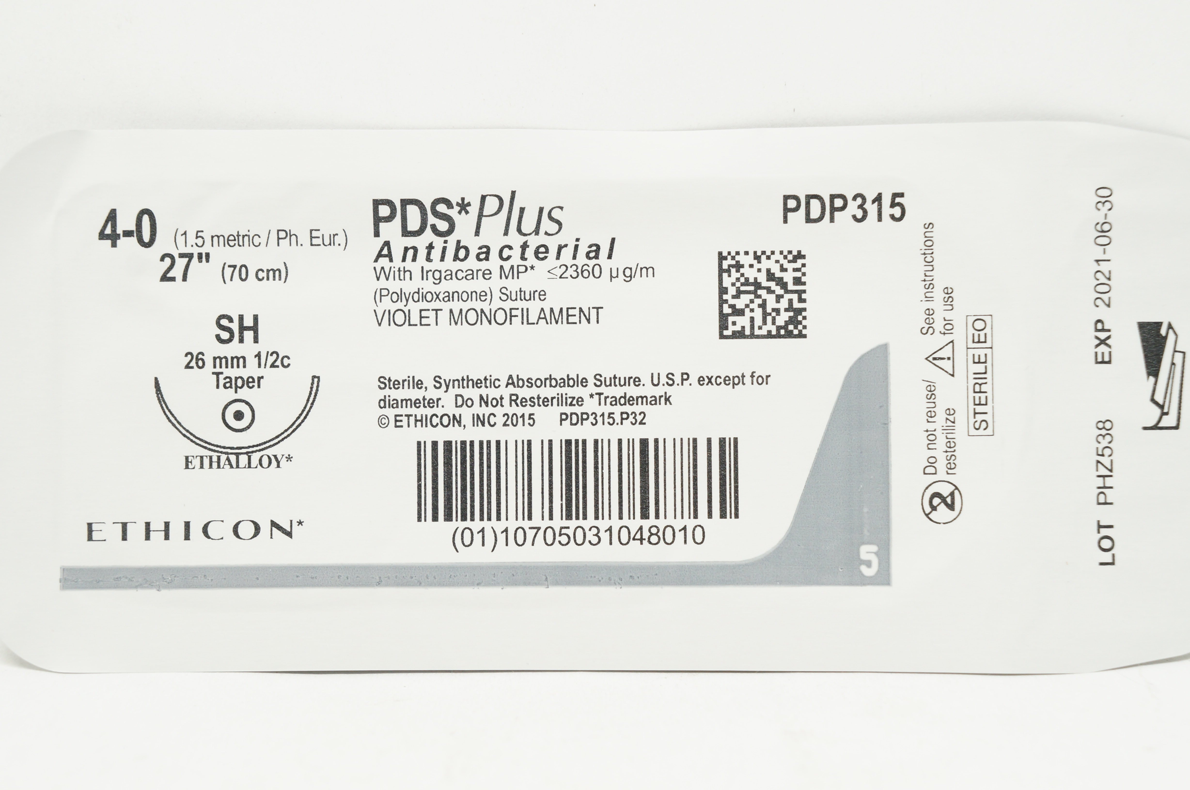 Ethicon PDP315 4-0 PDS Plus SH 26mm 1/2c Taper 27 inch (x)