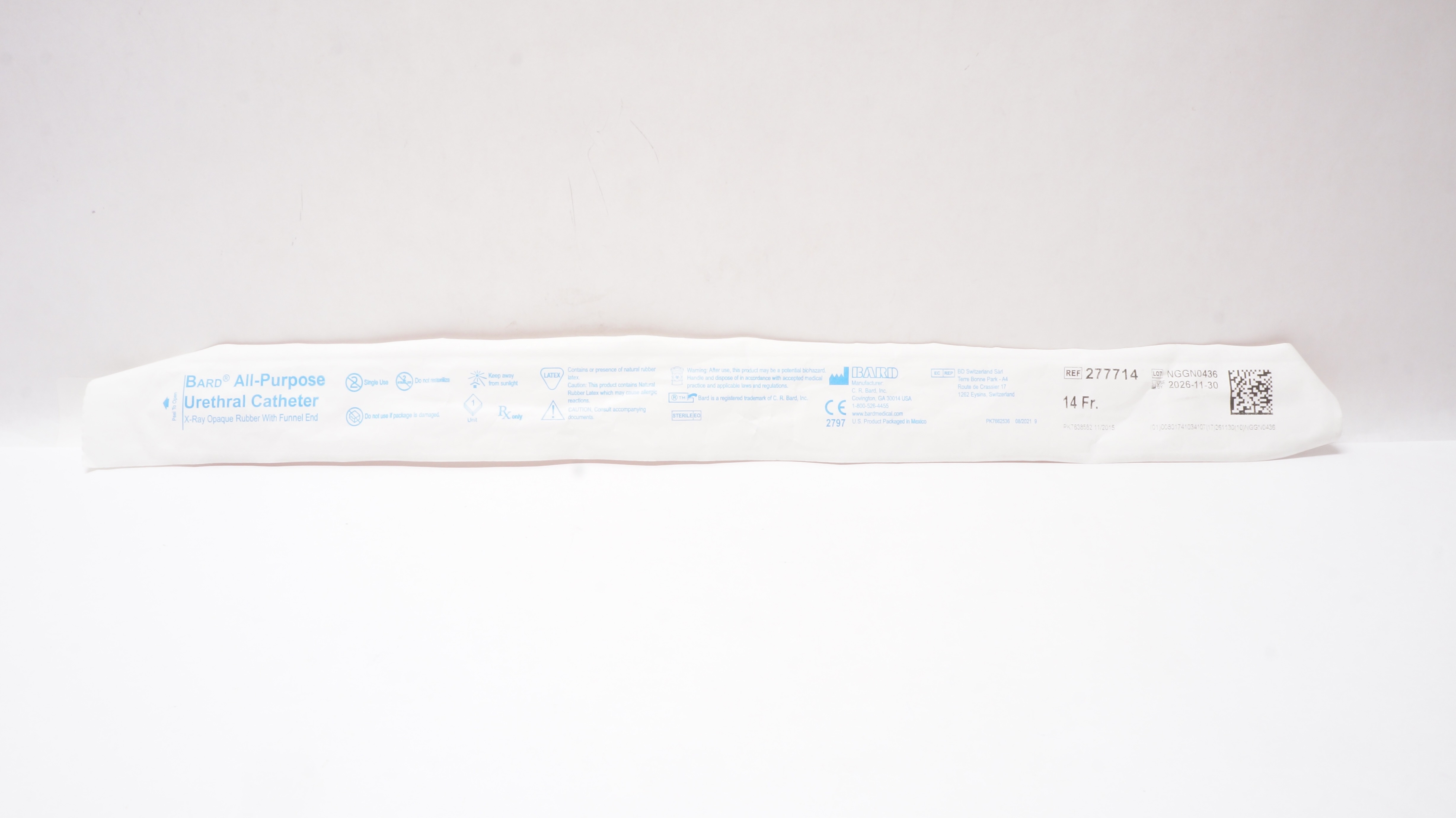 Bard 277714 Rubber Utility Catheter 14Fr.