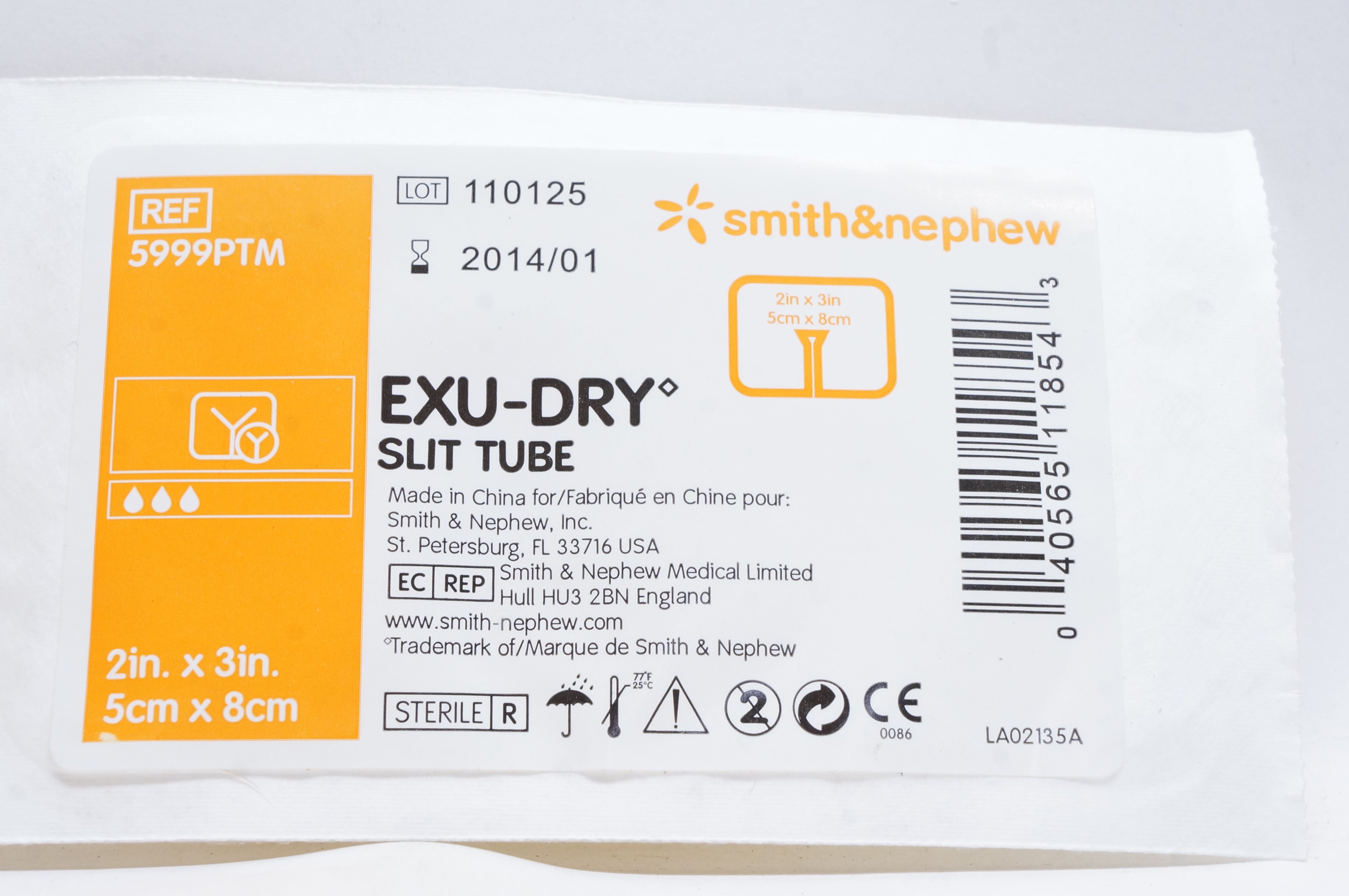 Smith&Nephew 5999PTM EXU0DRY Slit Tube 2inch x 3inch (x)
