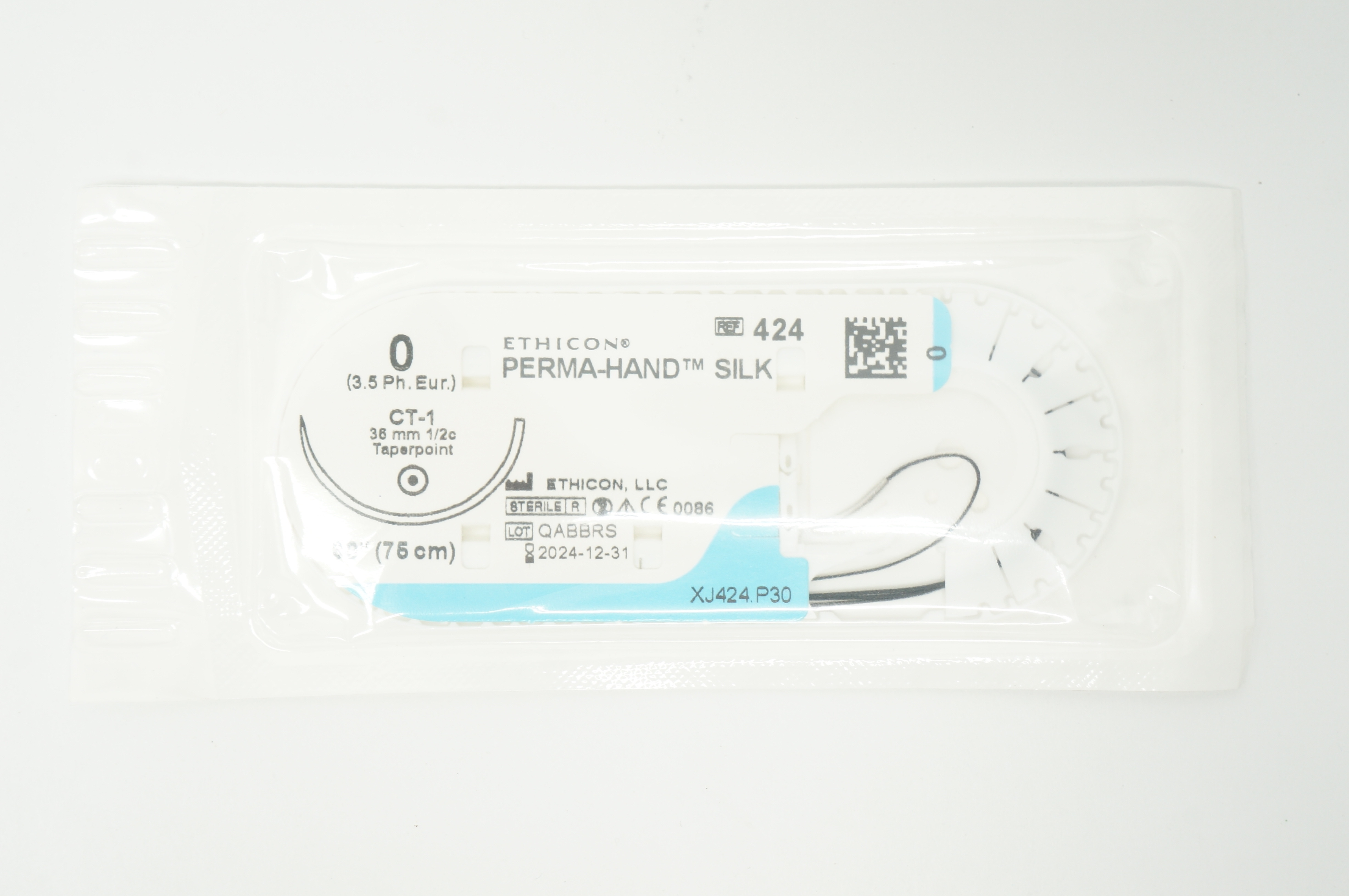 Ethicon 424 0 PERMA-HAND SILK CT-1, 36mm 1/2c Taper, 30inch