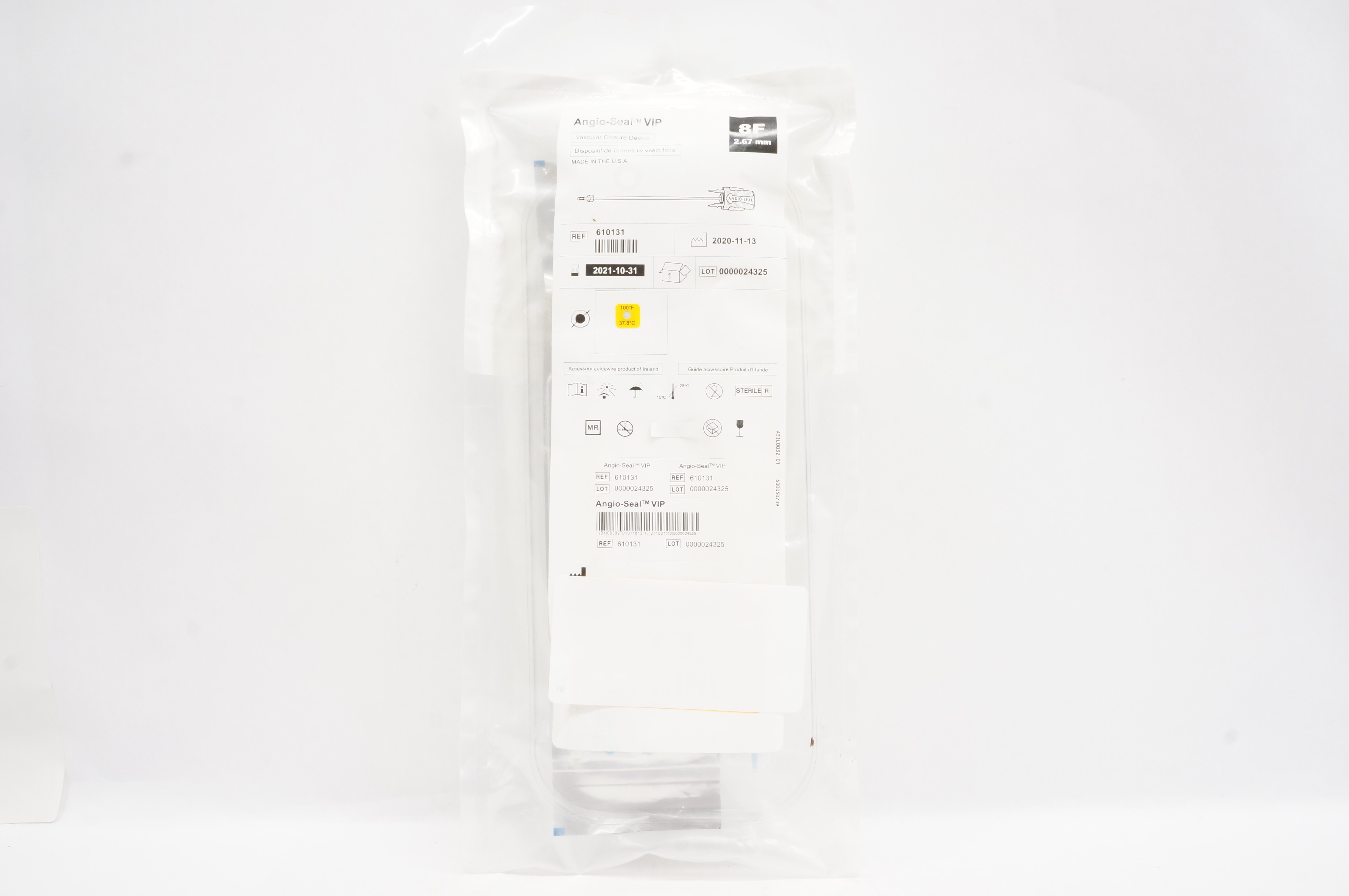 Terumo 610131 Angio-Seal VIP Vascular Closure Device 8F (x)