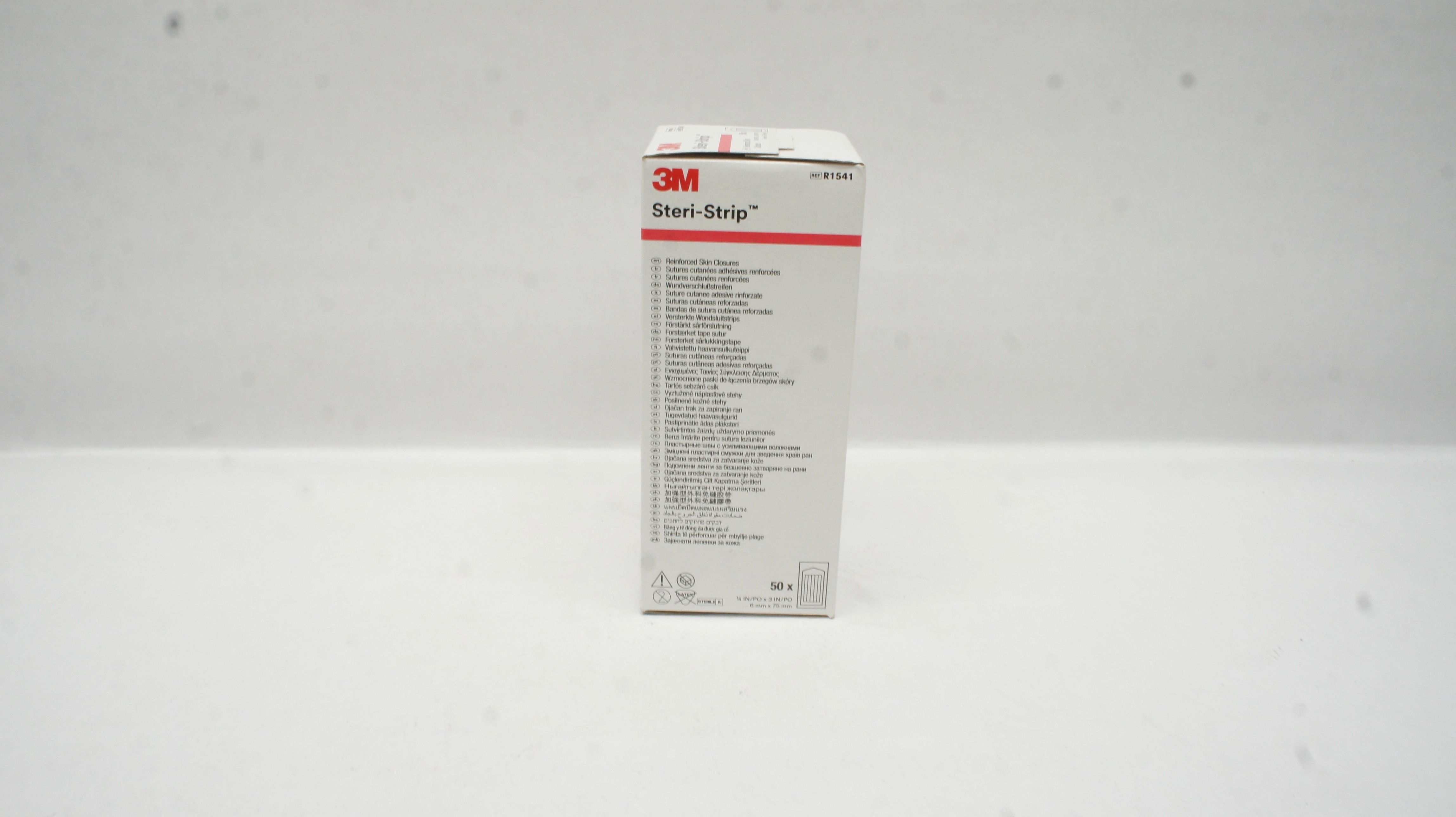 3M R1541 Steri-Strip Reinforced Skin Closures 1/4 inch x 3 inch - Box of 50