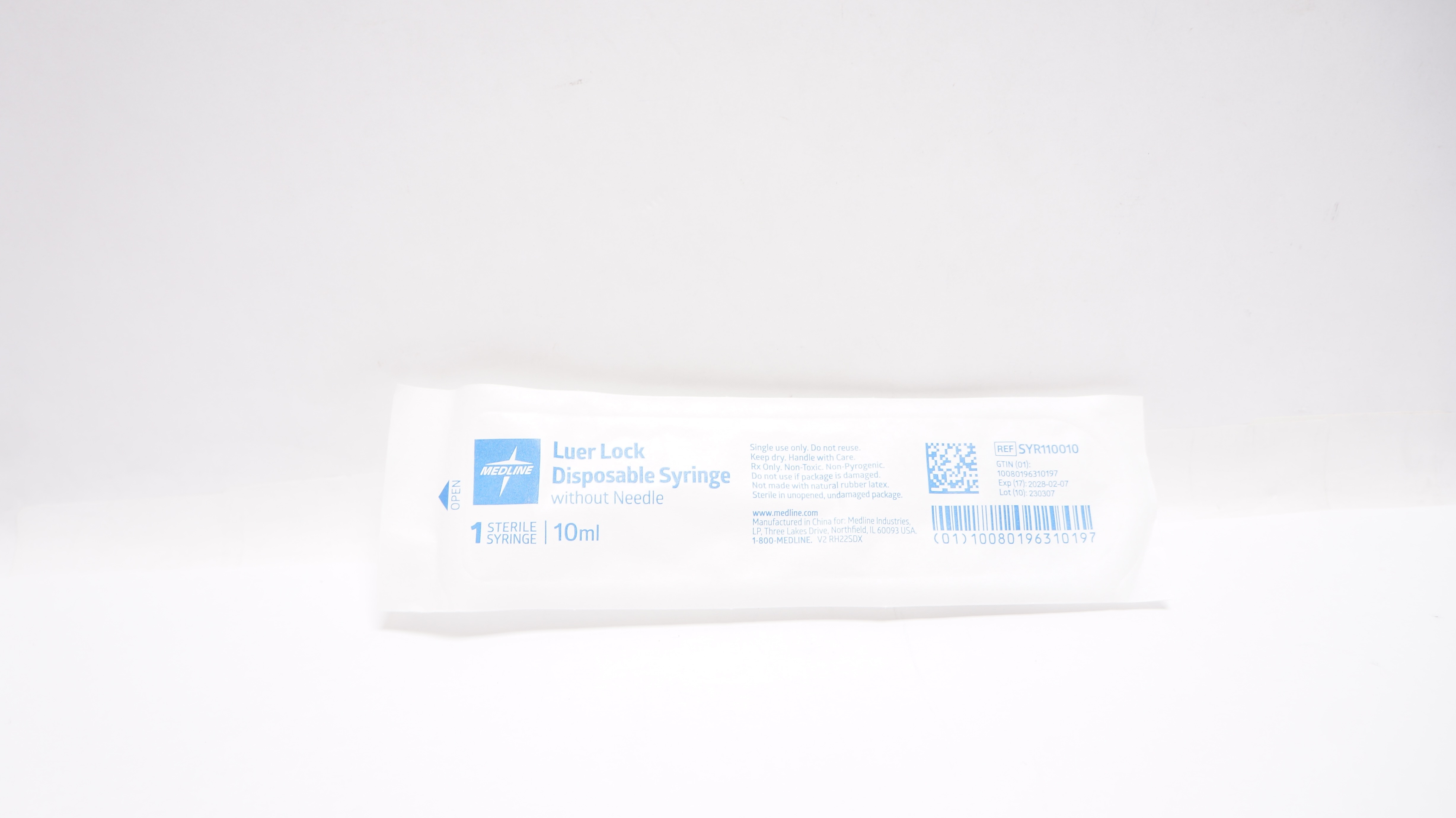 Medline SYR110010 Luer Lock Disposable Syringe Without Ndle 10mL