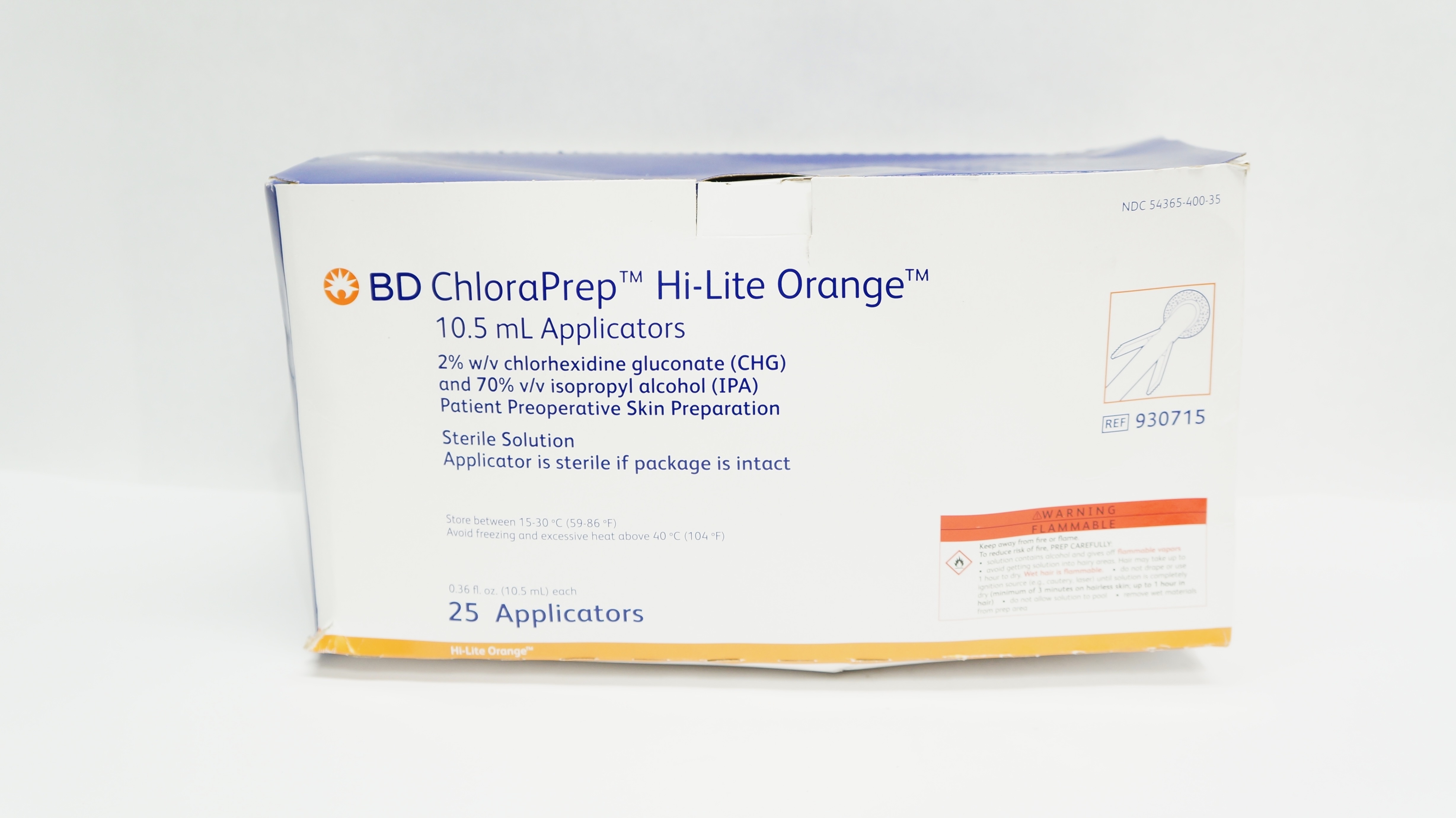 BD 930715 Chloraprep Hi-Lite orange 10.5 Ml Applicators - Box of 25