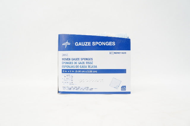 Medline NON21420 Woven Gauze Sponges 8-Ply 2 inch x 2 inch - Box of 47