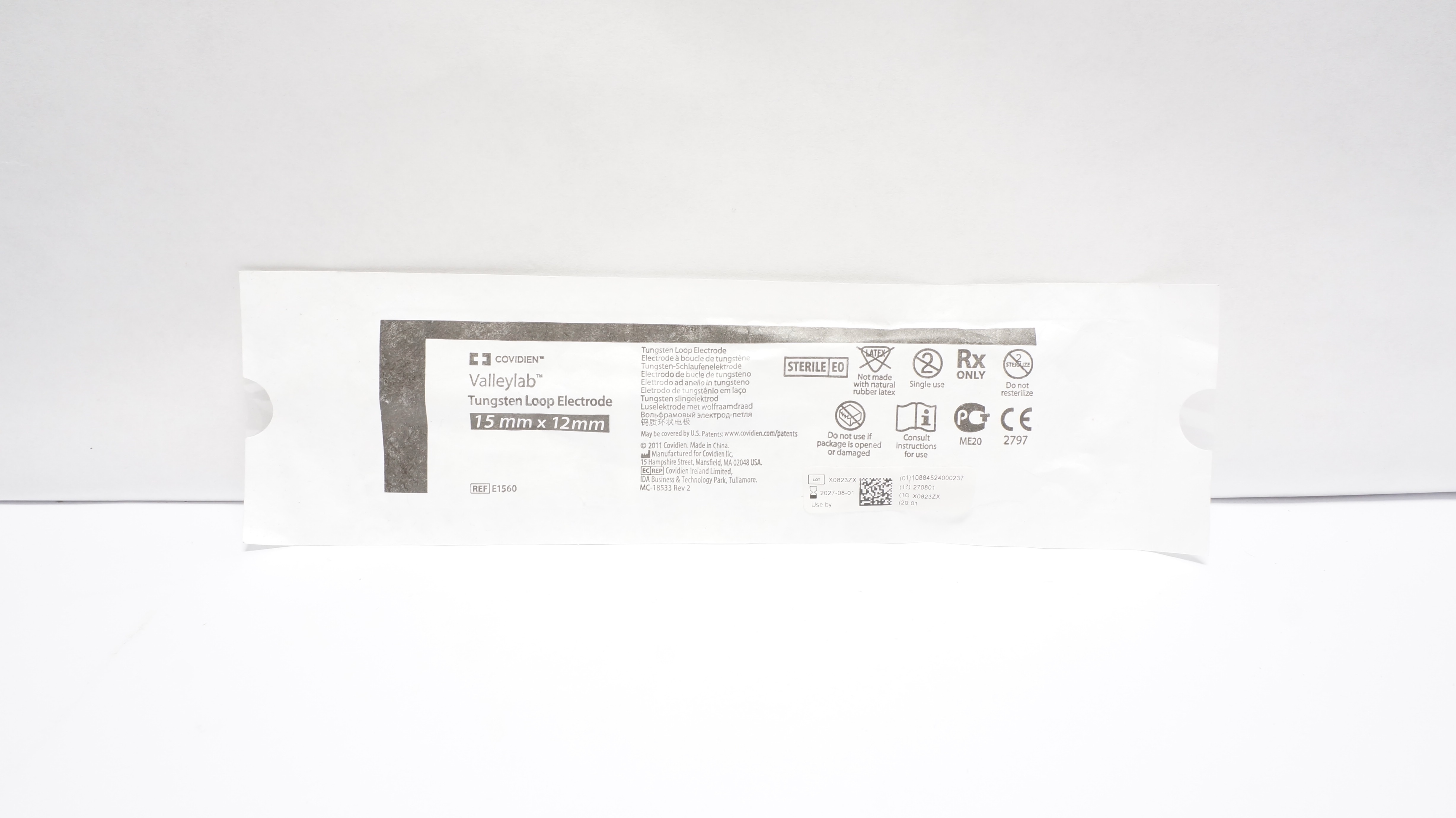 Covidien E1560 Valleylab Tungsten Loop Electrode 15mm x 12mm