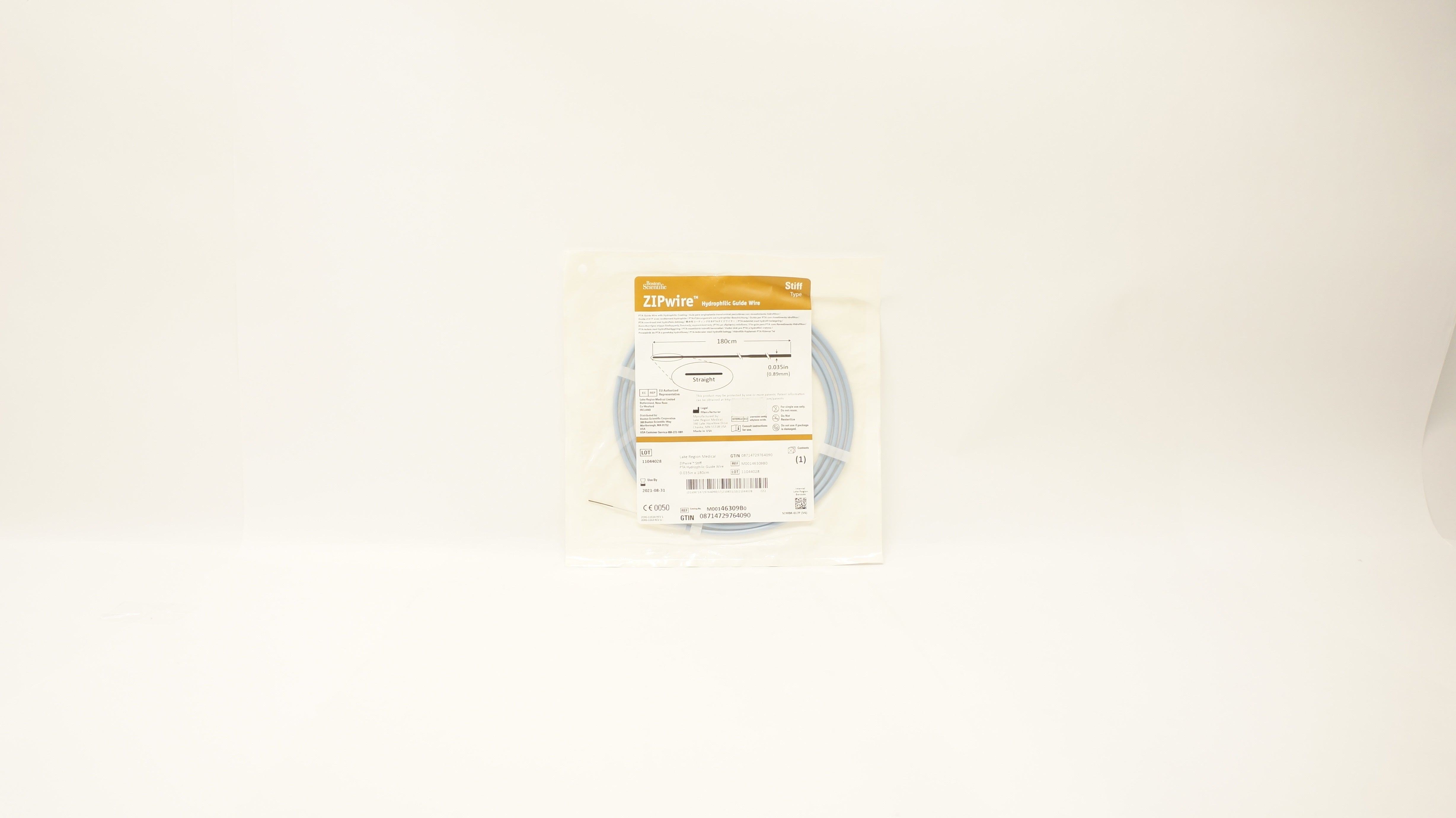 Boston Scientific 46309B ZIPwire Hydrophilic Guide Wire 0.035in x 180cm (x)