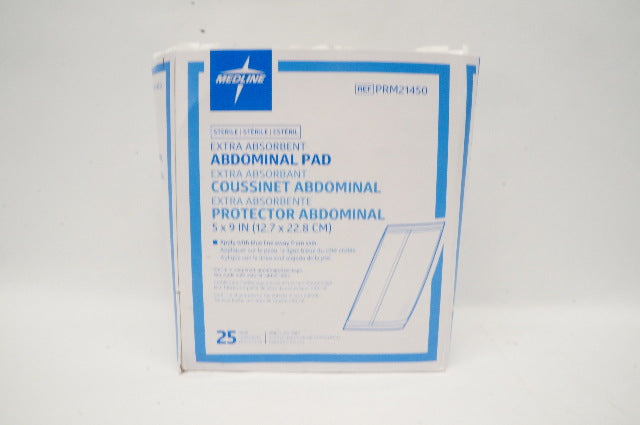 Medline PRM21450 Extra Absorbent Abdominal Pad 5x9 inch -  Box of 25