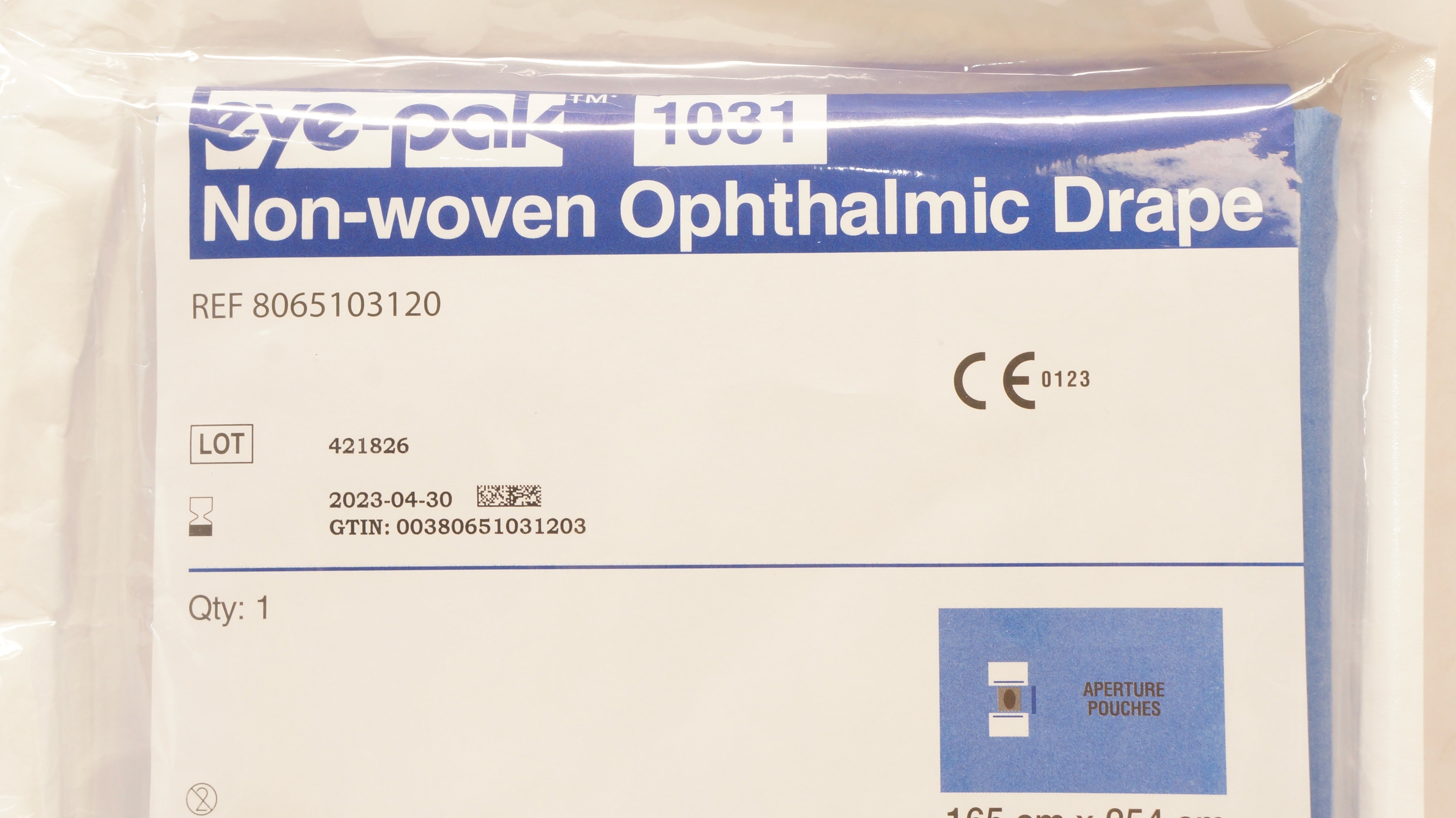 Alcon 8065103120 Eye-Pak Non-Woven Ophthalmic Drape 65inch x 100inch