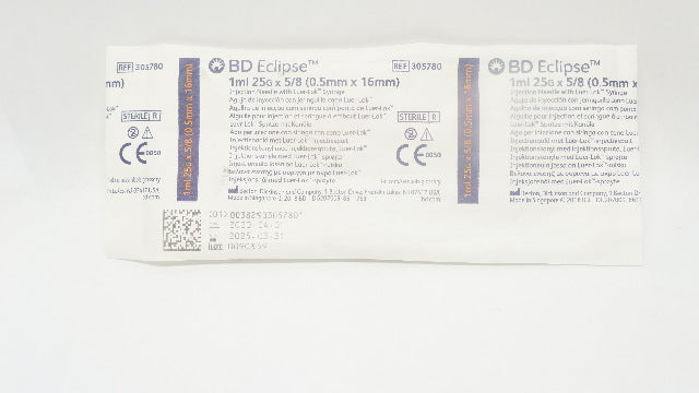 BD 305780 Eclipse Injection Ndle W/BD Luer-Lok Syringe 1ml, 25G x 5/8