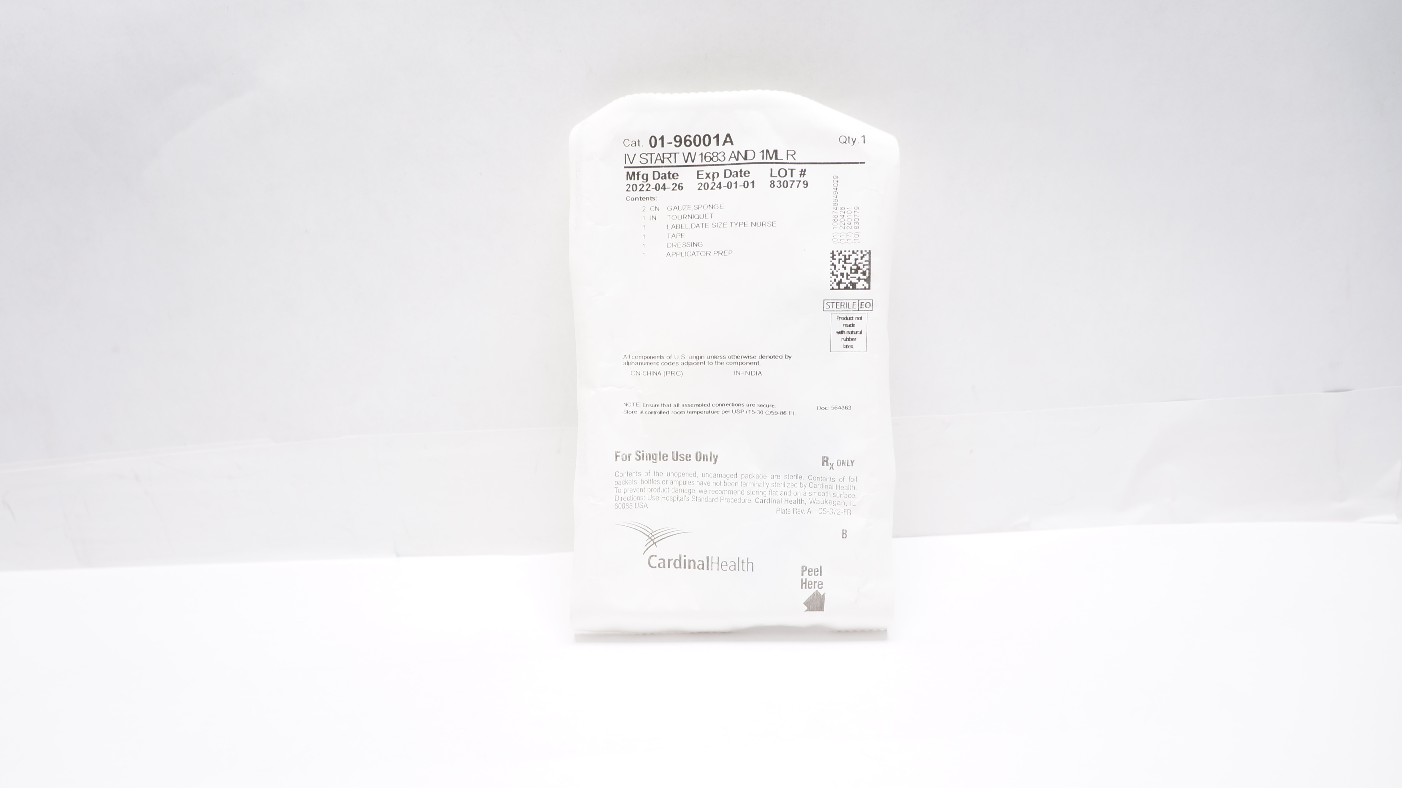 Cardinal Health 01-96001A IV Start W 1683 AND 1Ml R Kit (x)