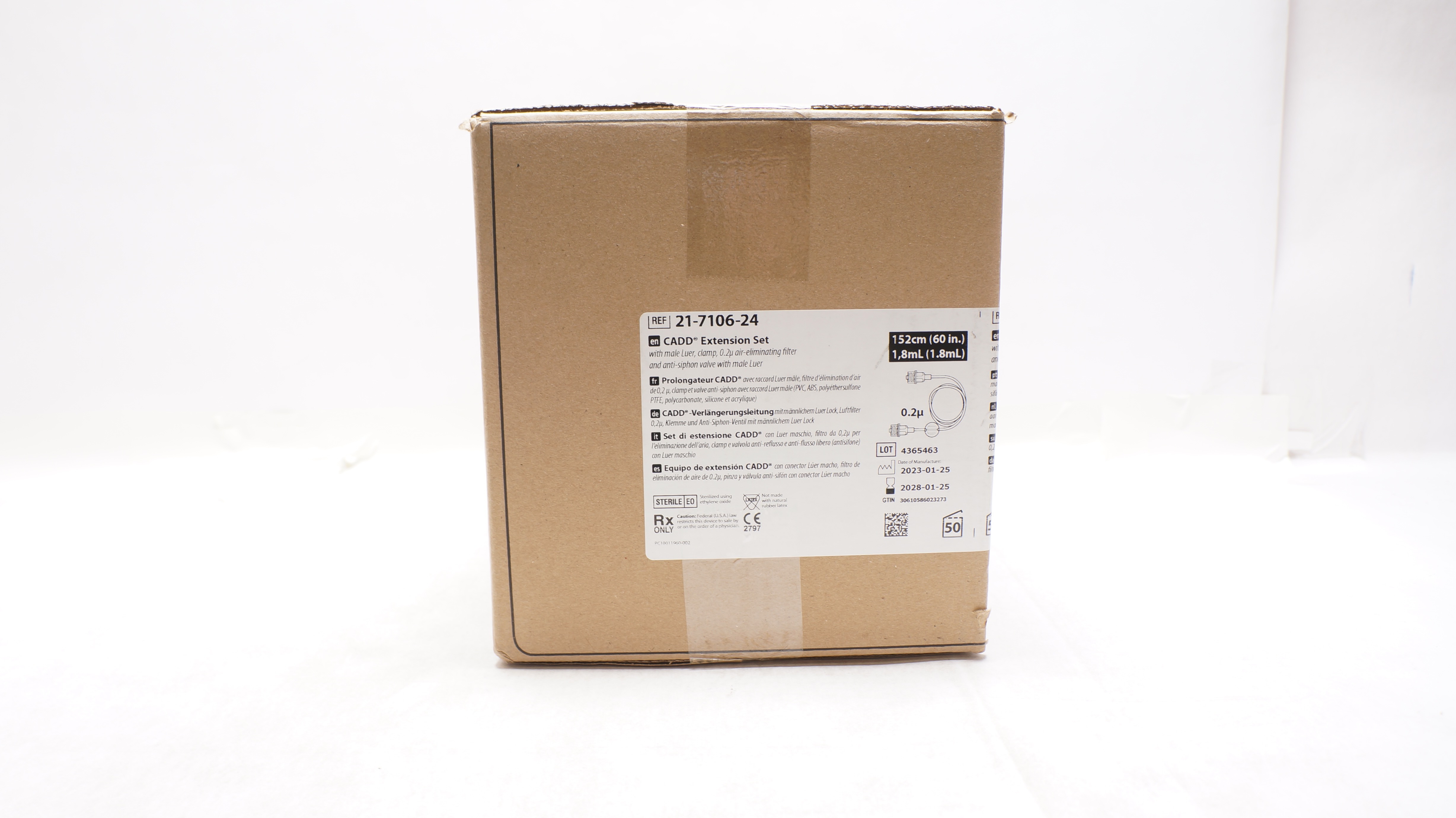 Smiths Medical 21-7106-24 CADD Extension Set 60inch x 1.8mL-Box of 50