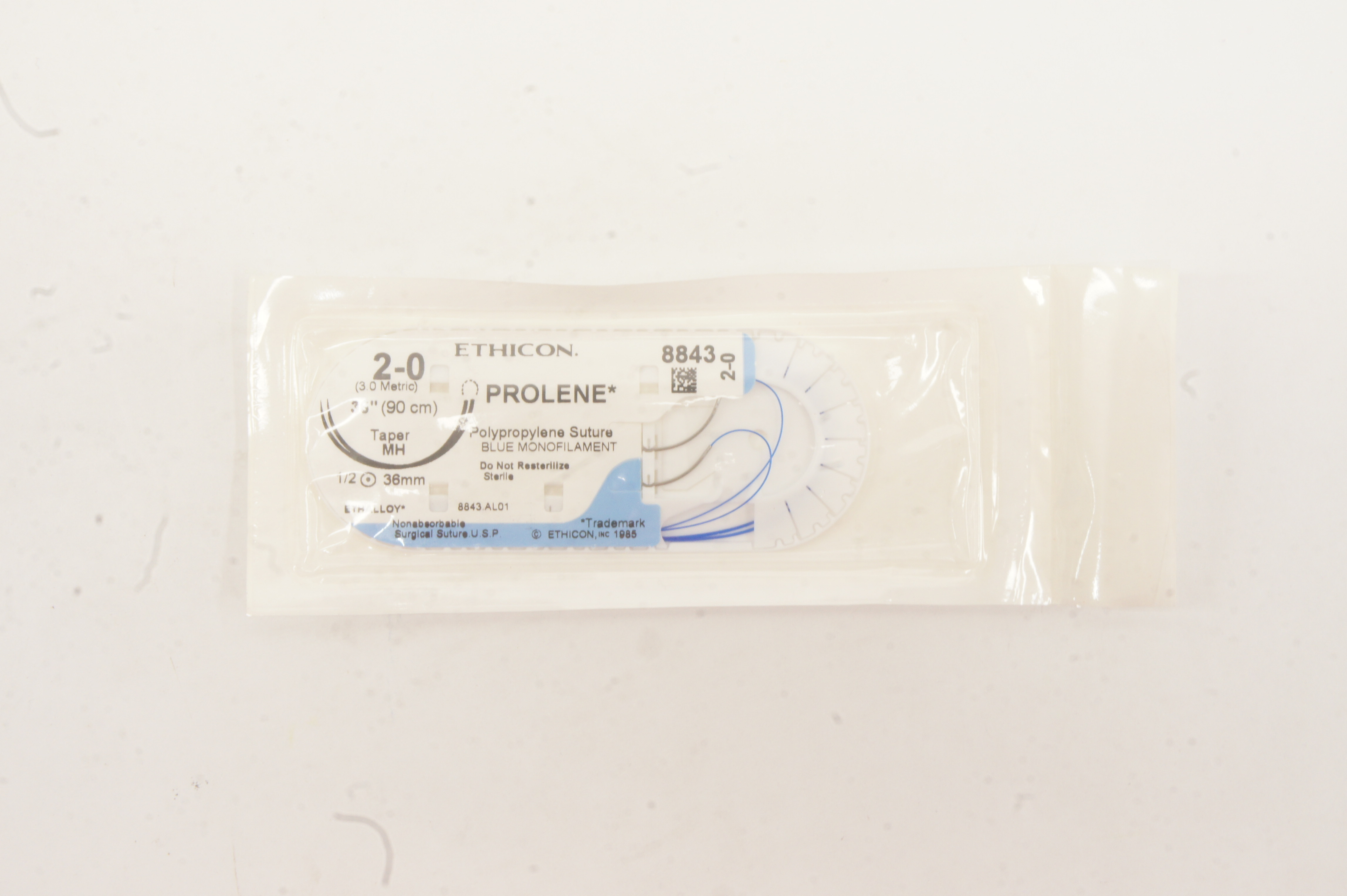 Ethicon 8843 2-0 Prolene Polypropylene Stre MH 36mm 1/2c Taper, 36 inch (x)